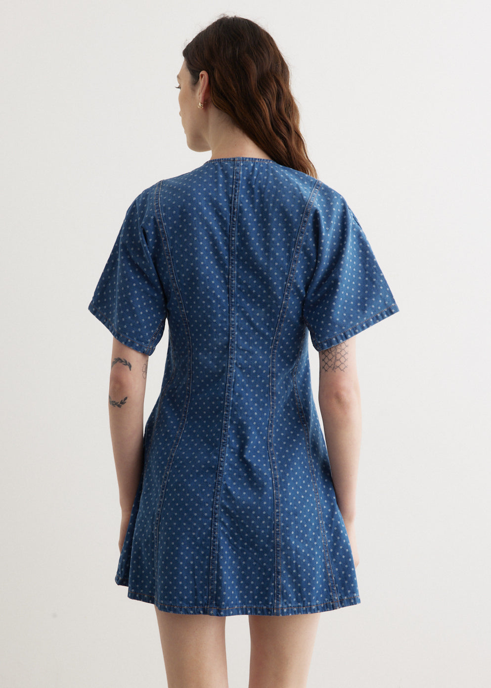 Light Jacquard Denim Mini Dress