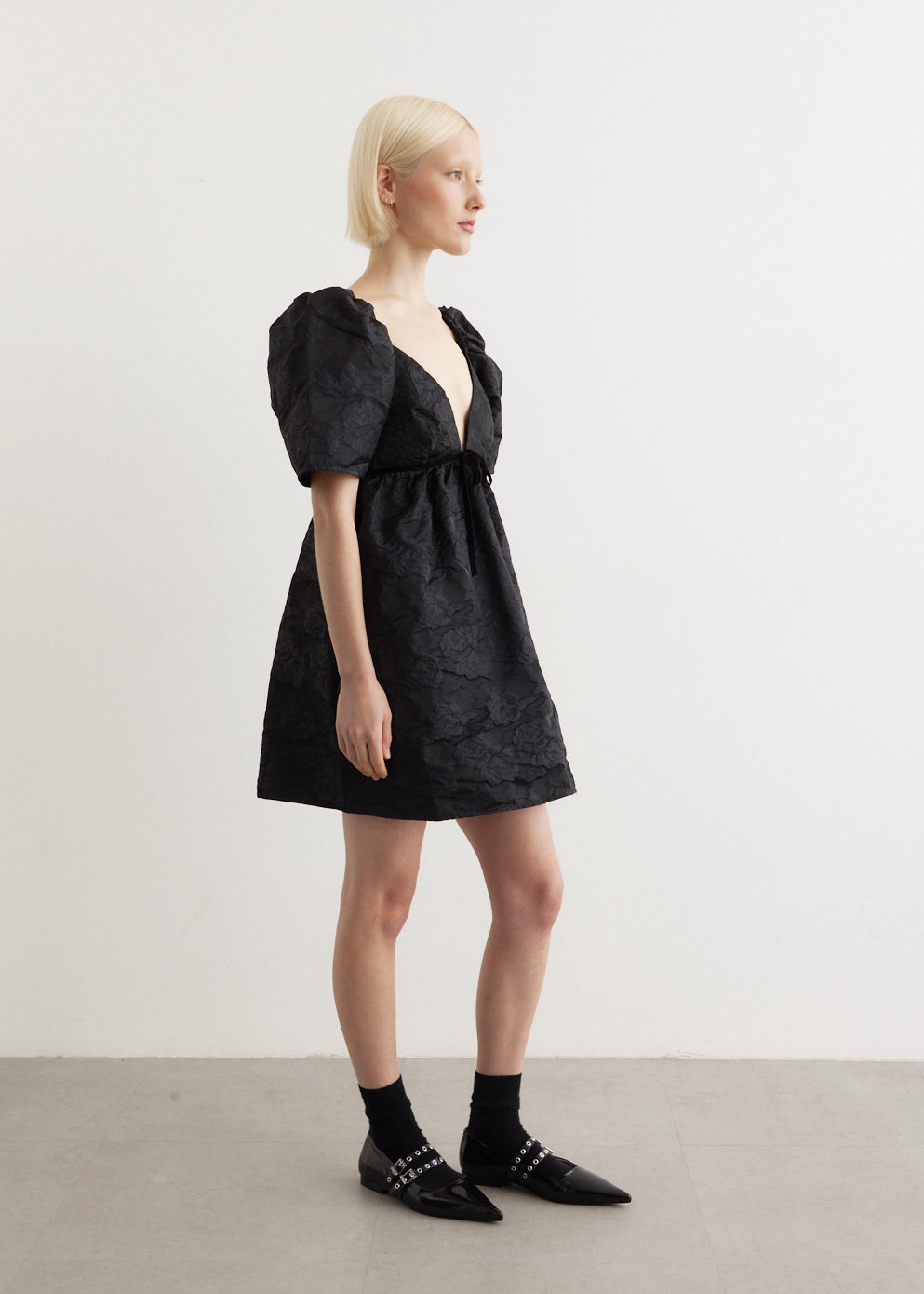 Botanical Jacquard Mini Dress