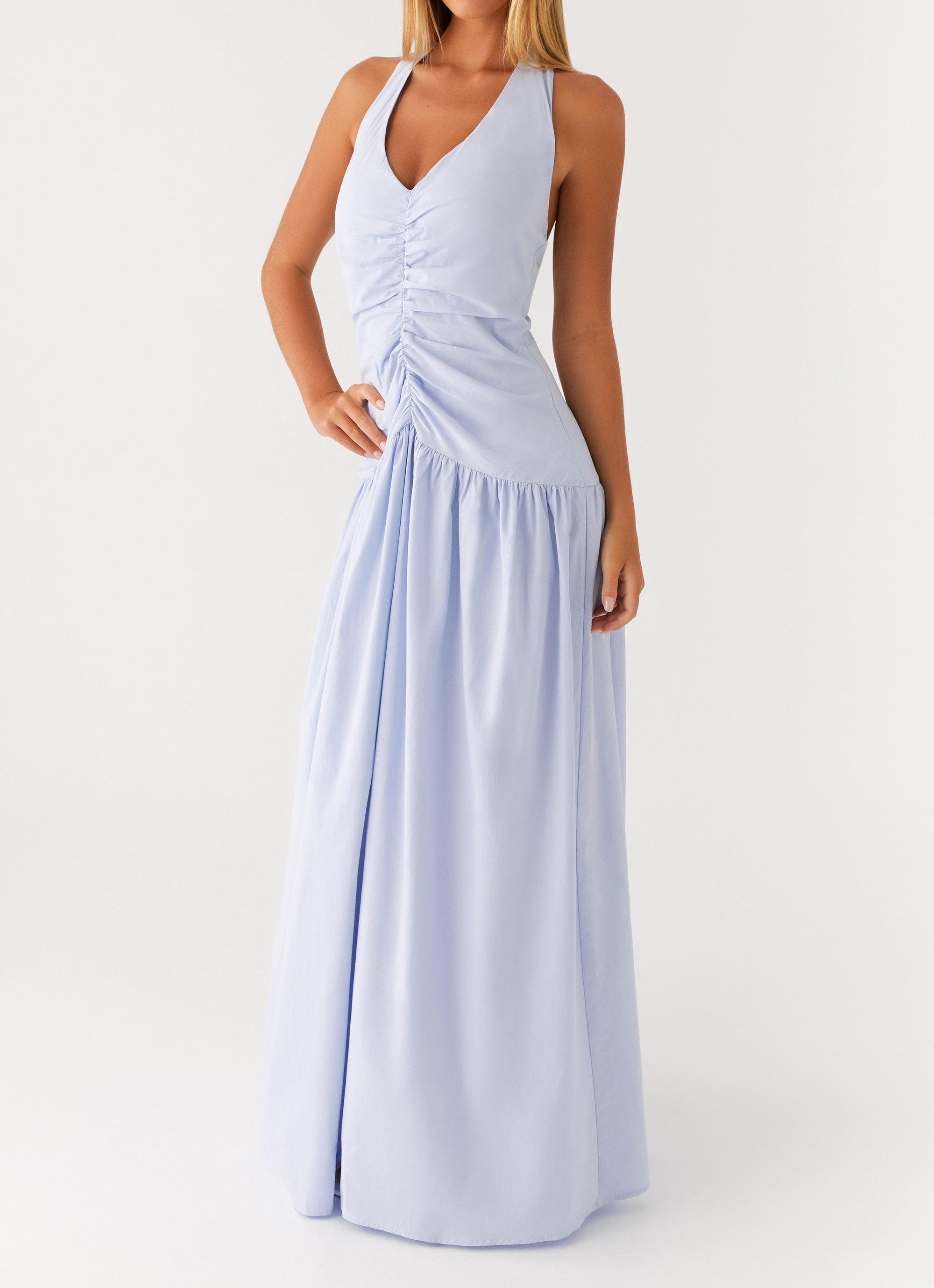 Worth The Wait Maxi Dress - Heather Blue