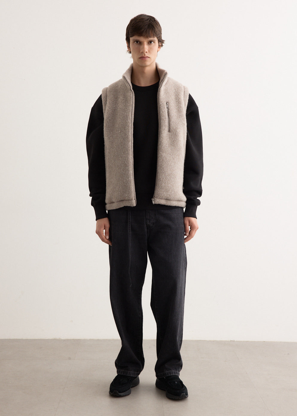 Undyed Wool Zip Vest