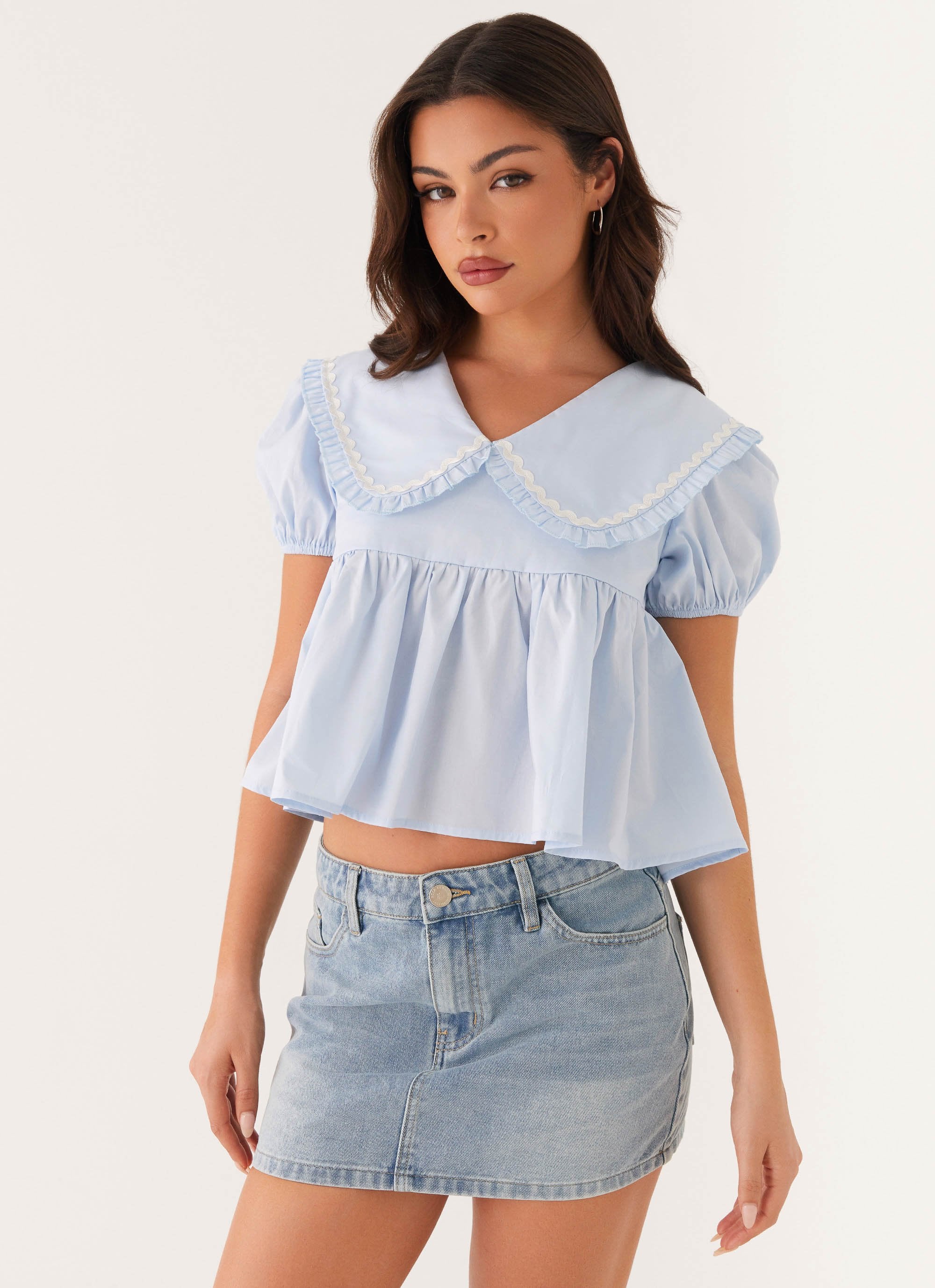 Sophie Babydoll Top - Blue