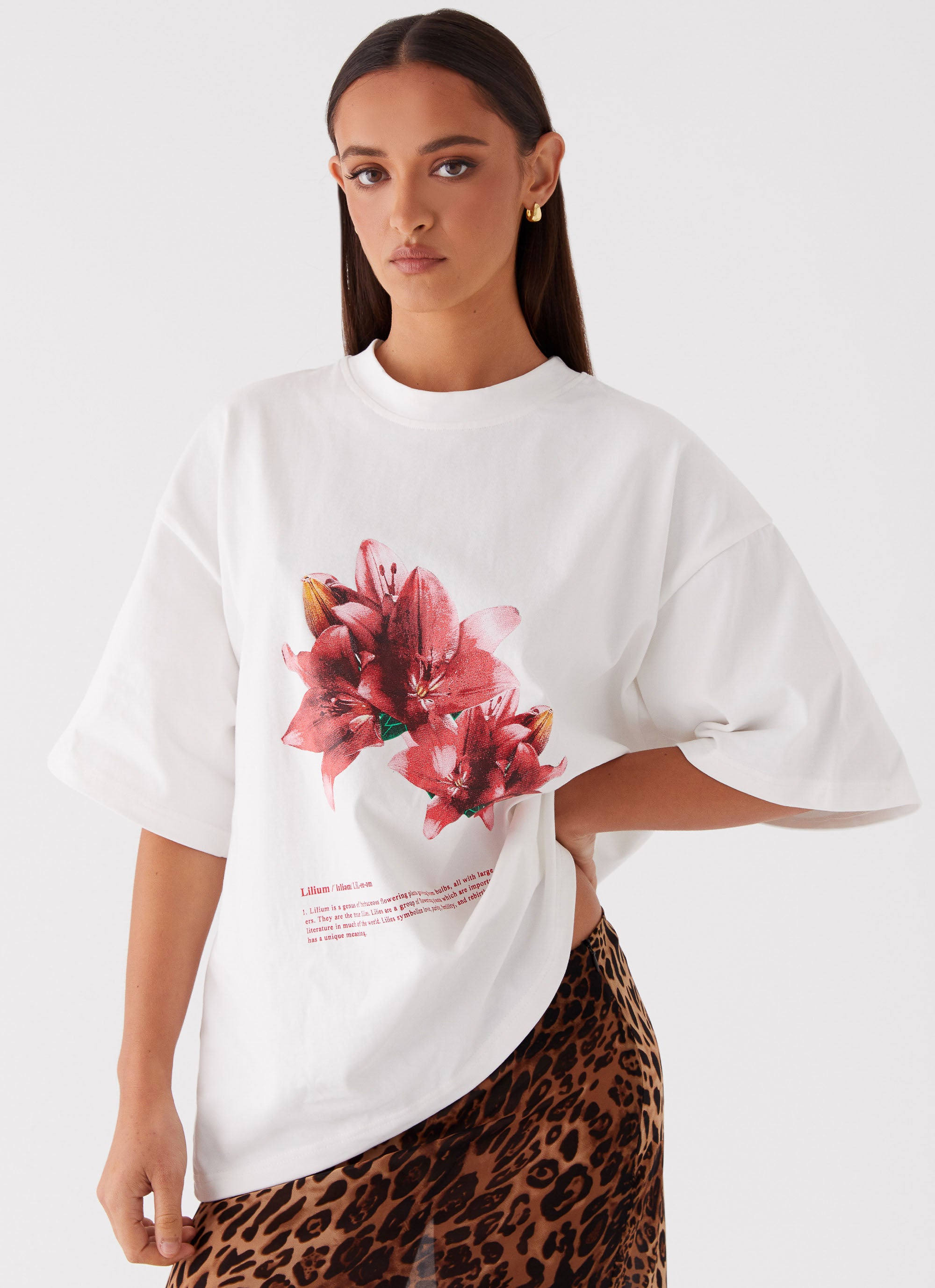 Born To Have Fun Oversized Graphic Tee - Tulip