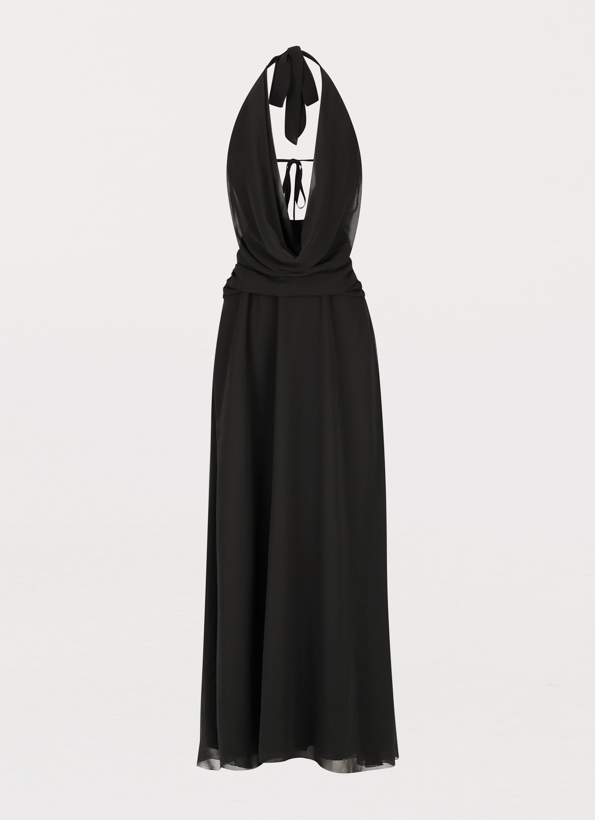 Elysia Chiffon Maxi Dress - Black