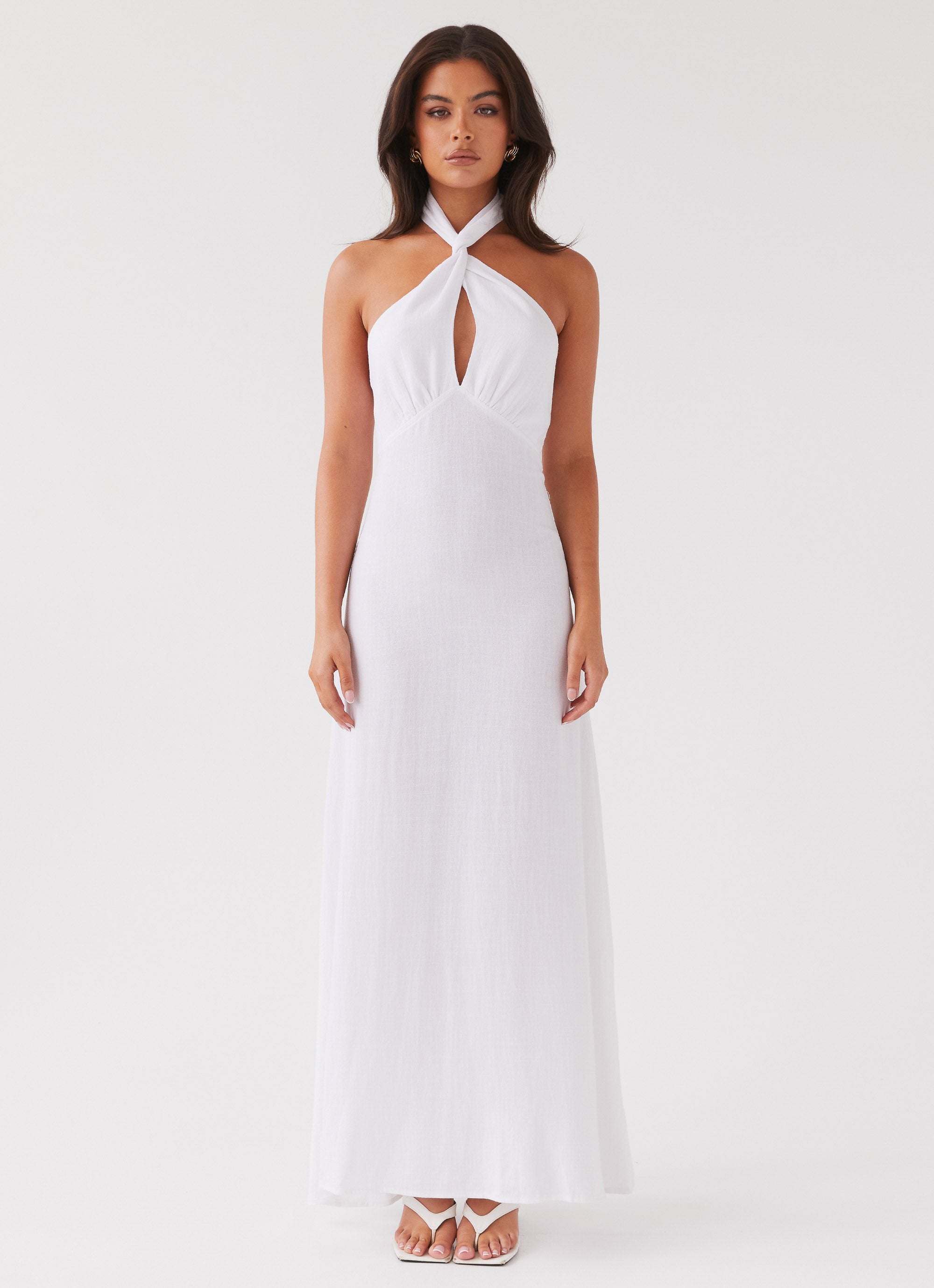 Adrienne Linen Maxi Dress - White