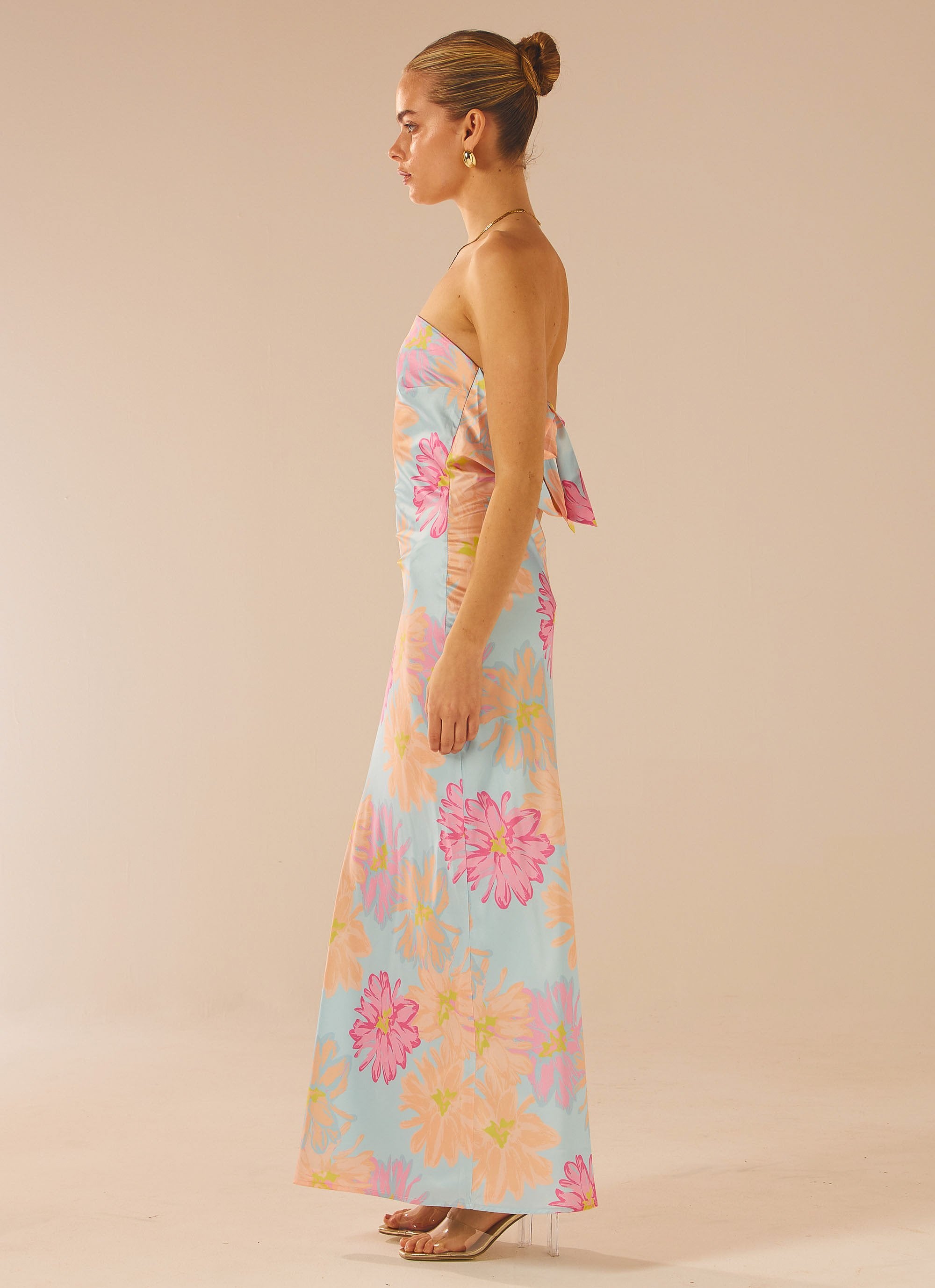 No Service Satin Maxi Dress - Spring Floral