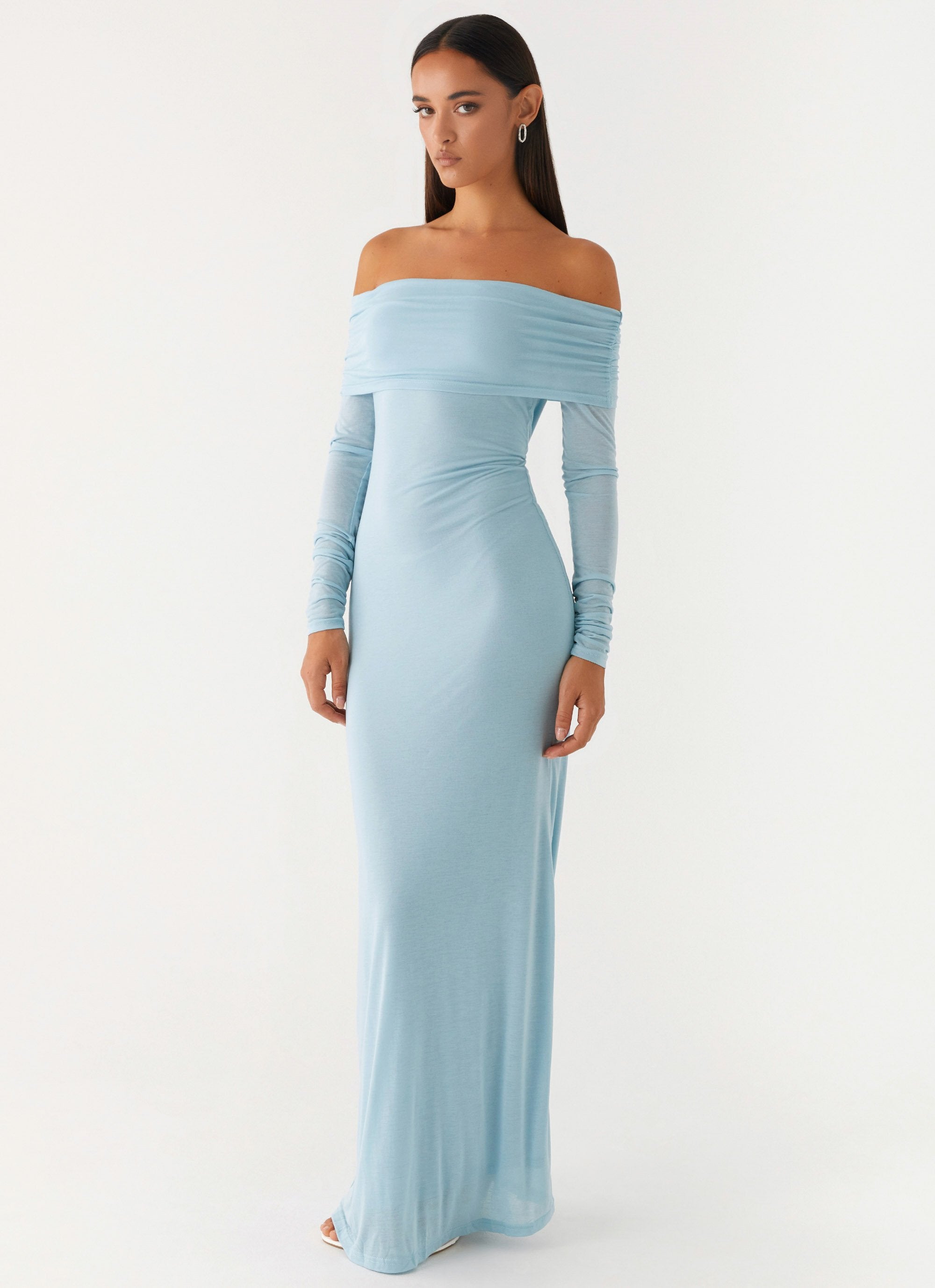 Cocoa Long Sleeve Maxi Dress - Blue