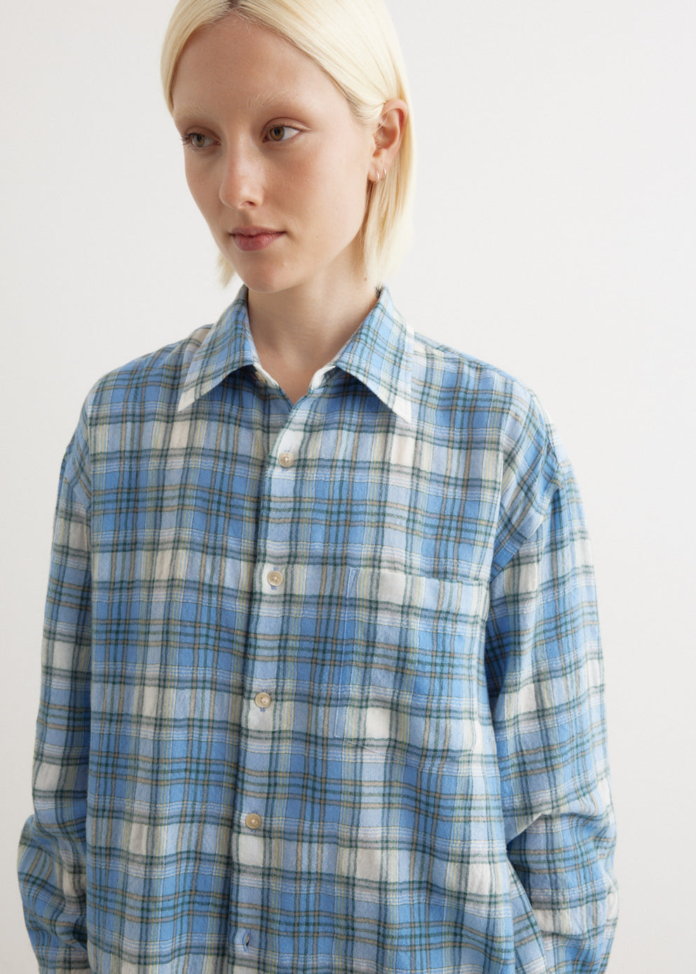 Airy Wool Check Shirt