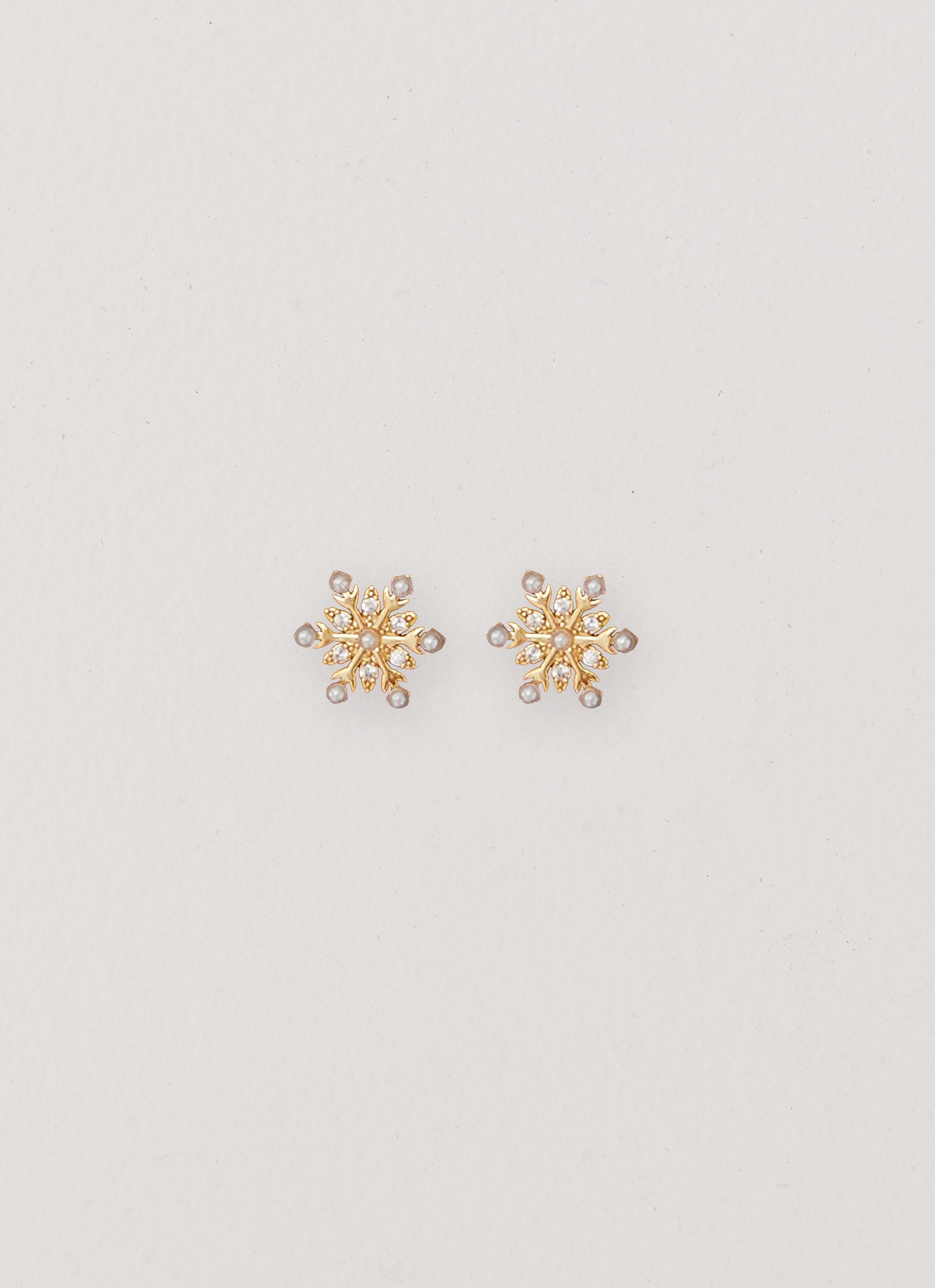 Crystal Snowflake Earring - Gold