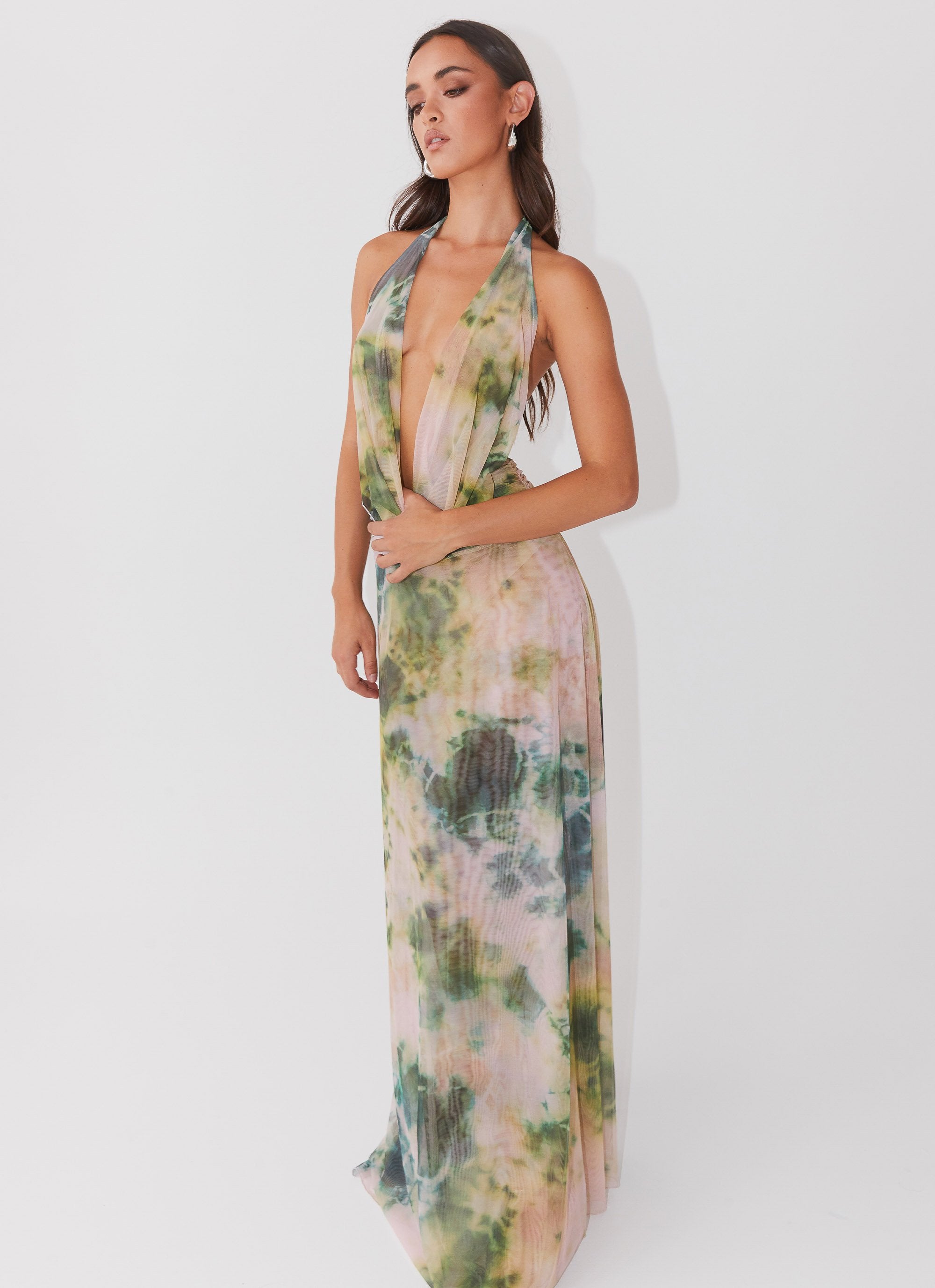 Elysia Mesh Maxi Dress - Rainforest