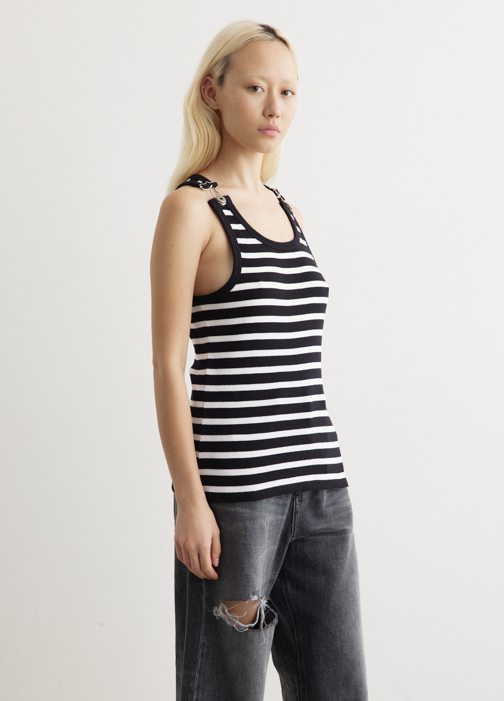 Ribbed Mariniere Tank Top