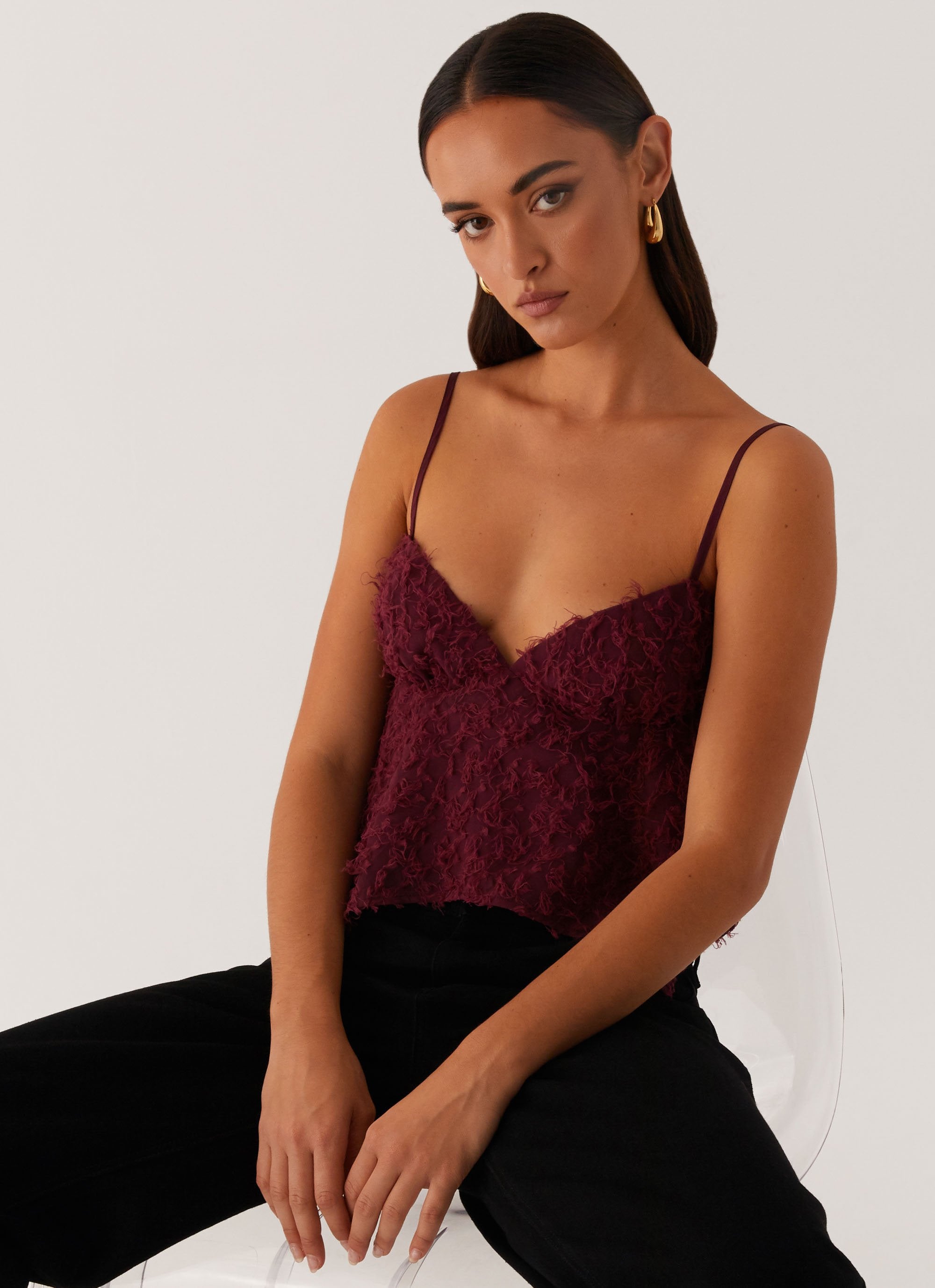 Katya Asymmetric Top - Maroon