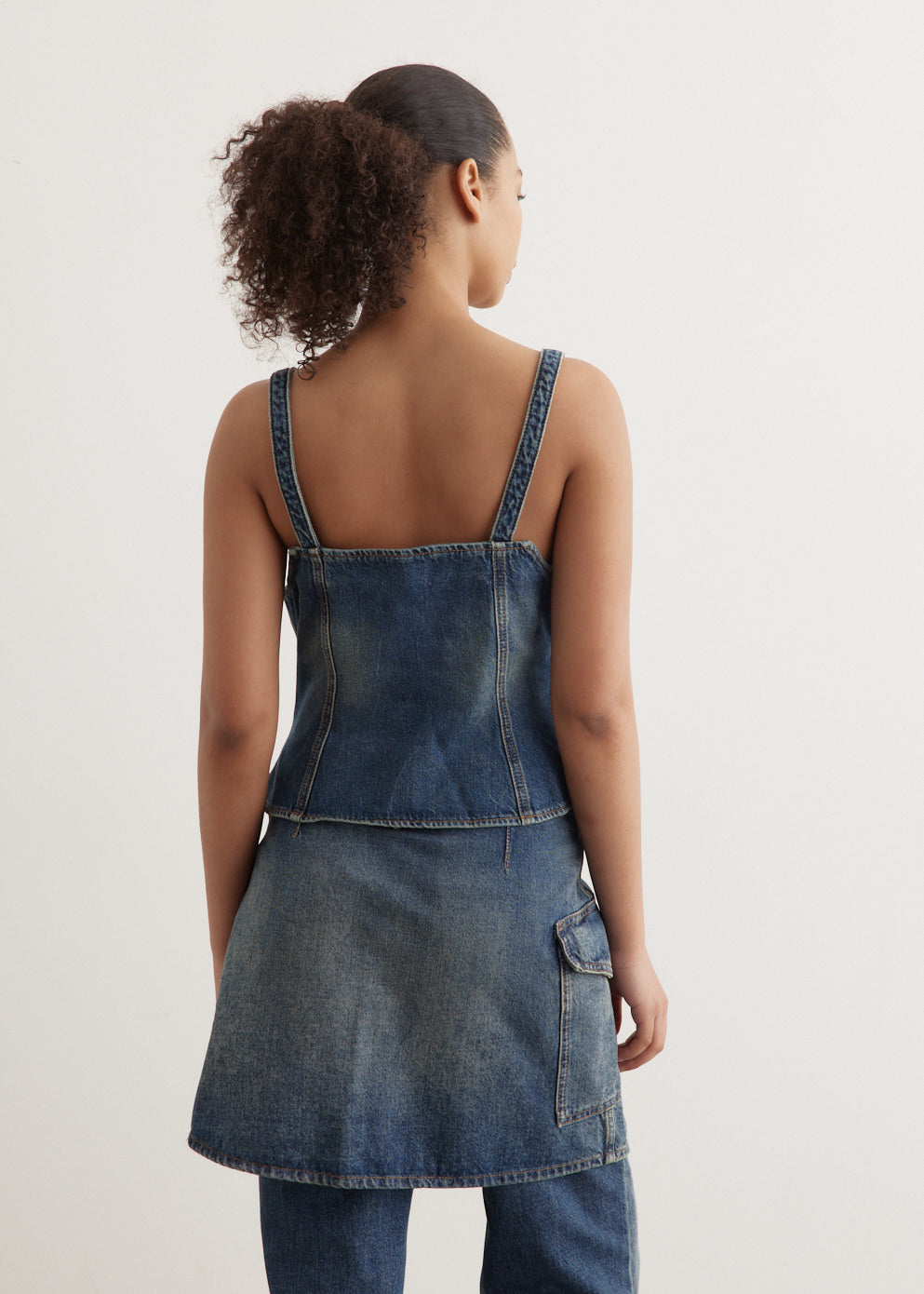 Heavy Washed Denim Top