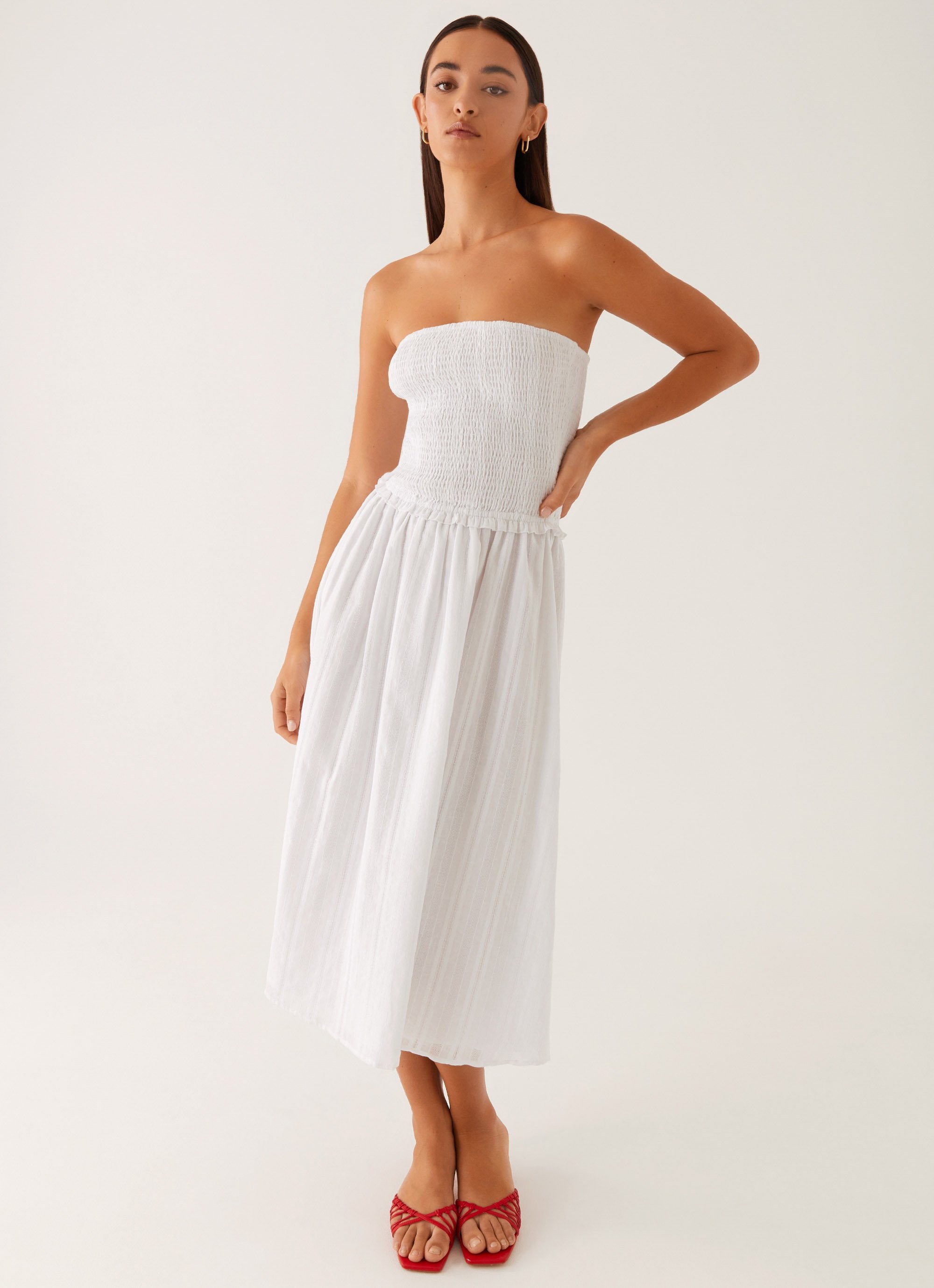 Lulie Shirres Midi Dress - Ivory