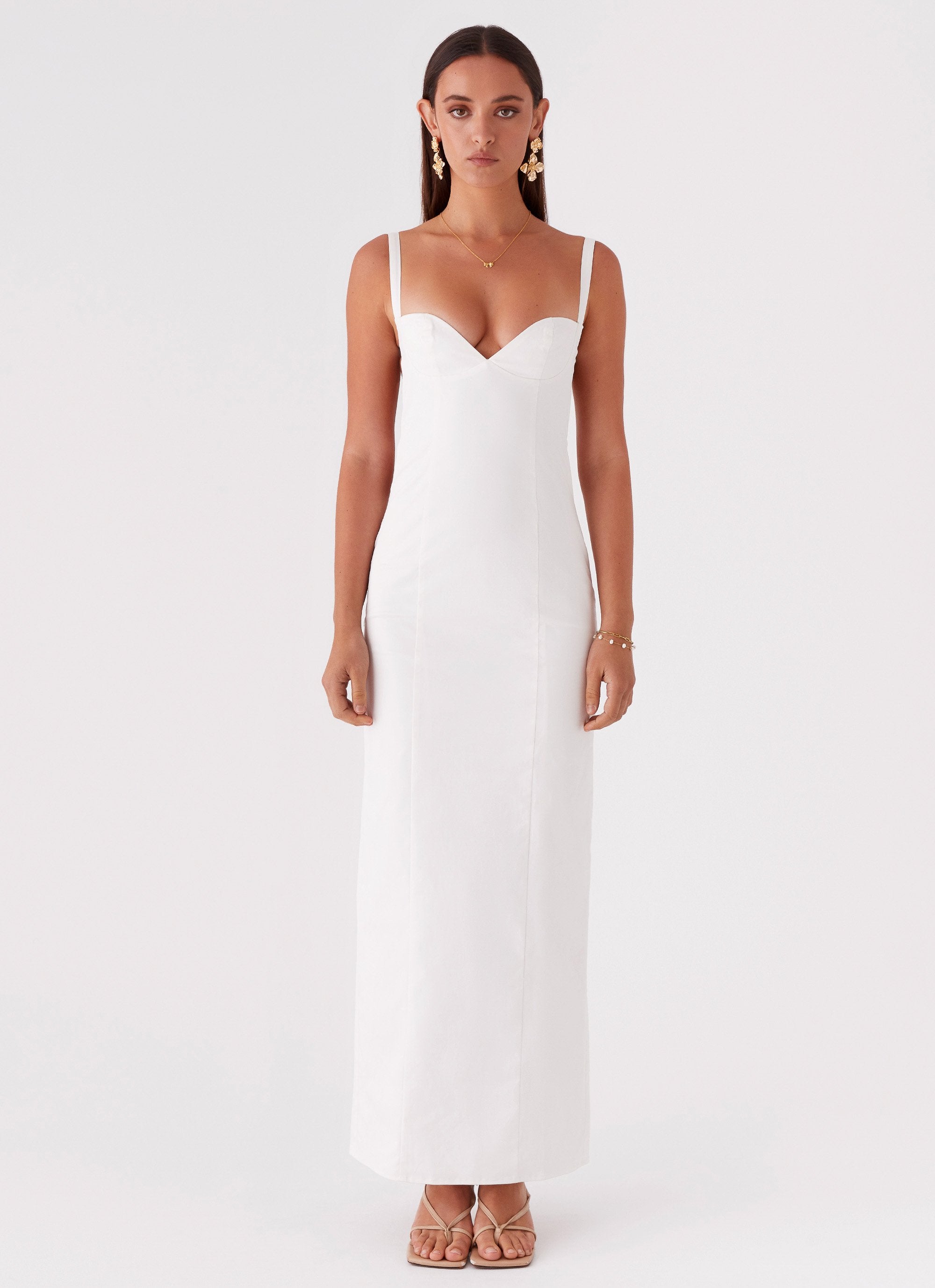 Naomi Backless Maxi Dress - Off White