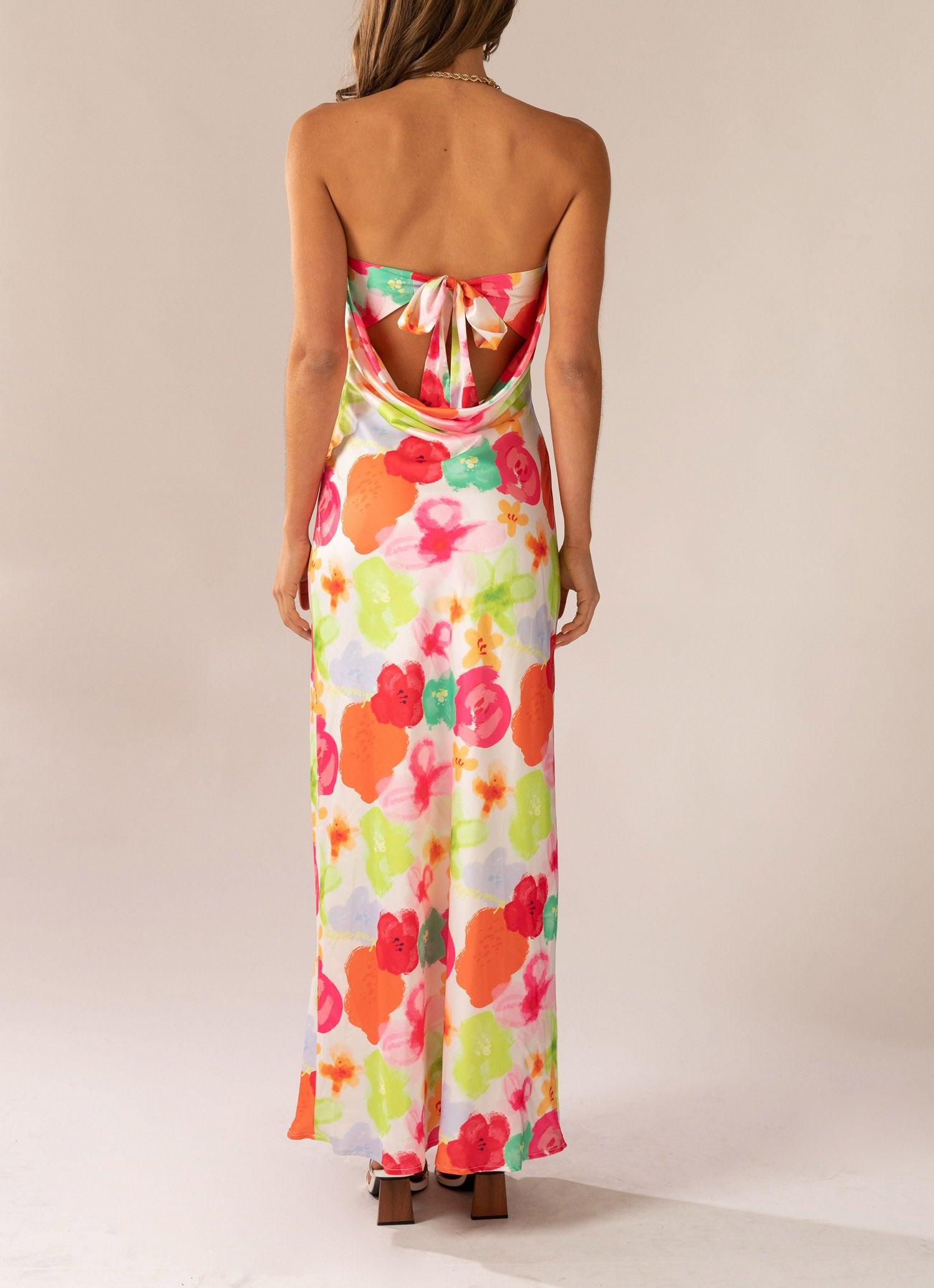 No Service Satin Maxi Dress - Blurred Blossom