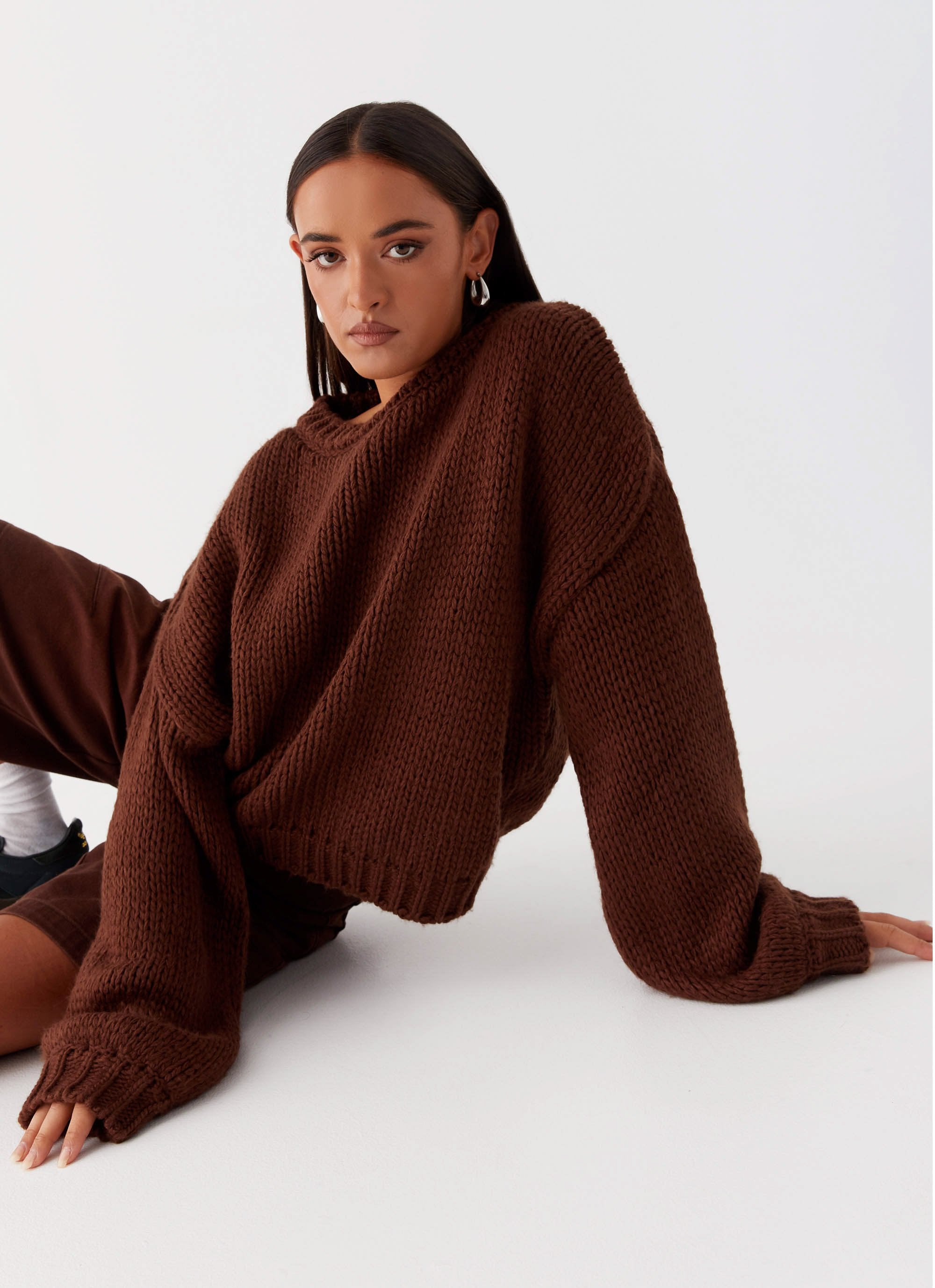 Costella Knit Sweater - Brown