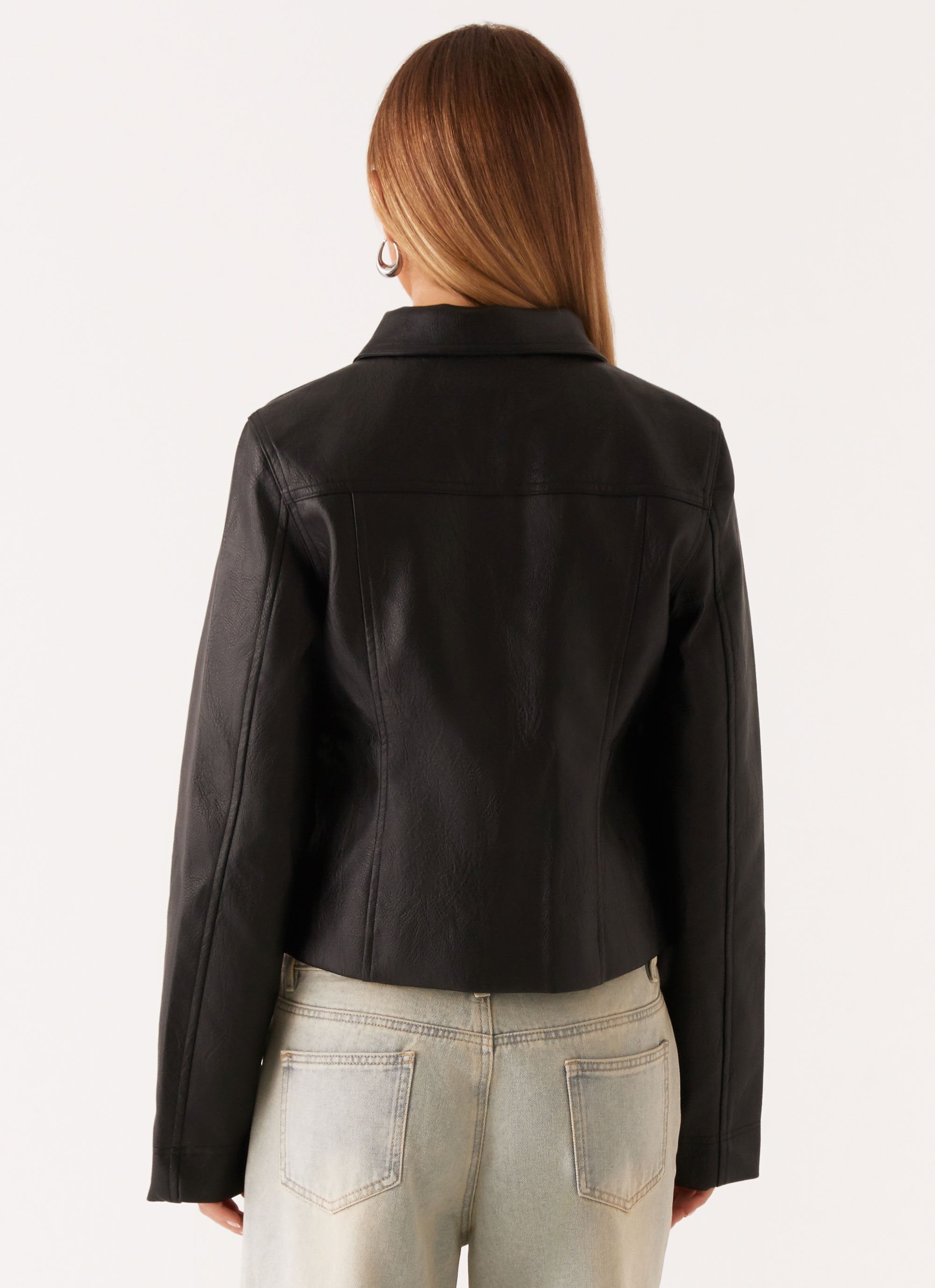 Verona Faux Leather Jacket - Black