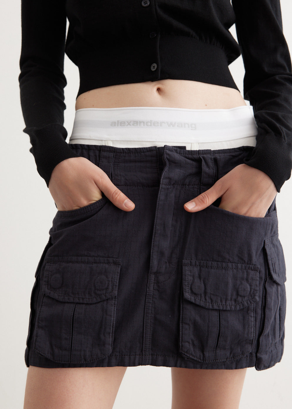 Pre-Styled Cargo Skirt With Logo Elastic