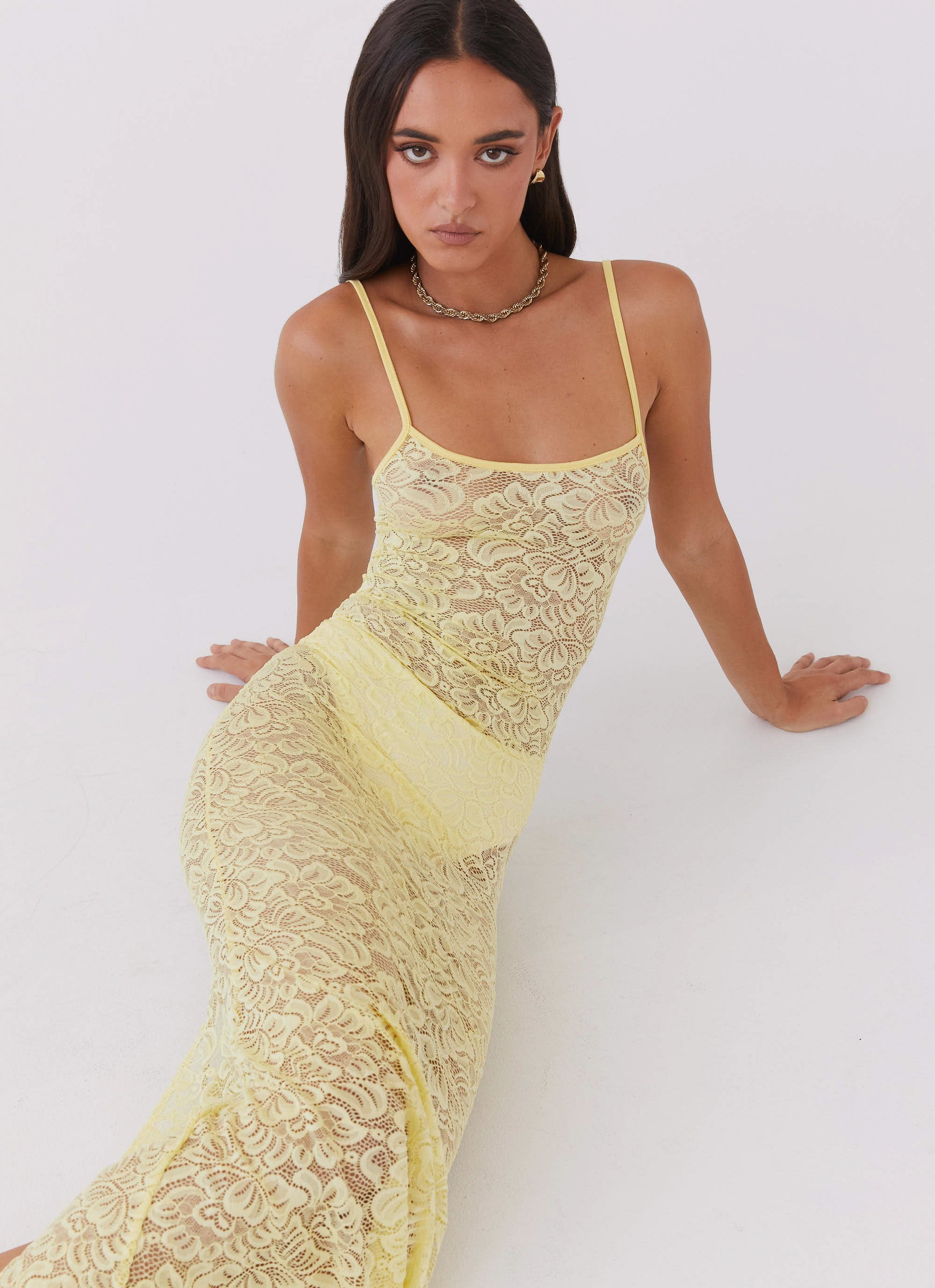 Leona Lace Maxi Dress - Canary