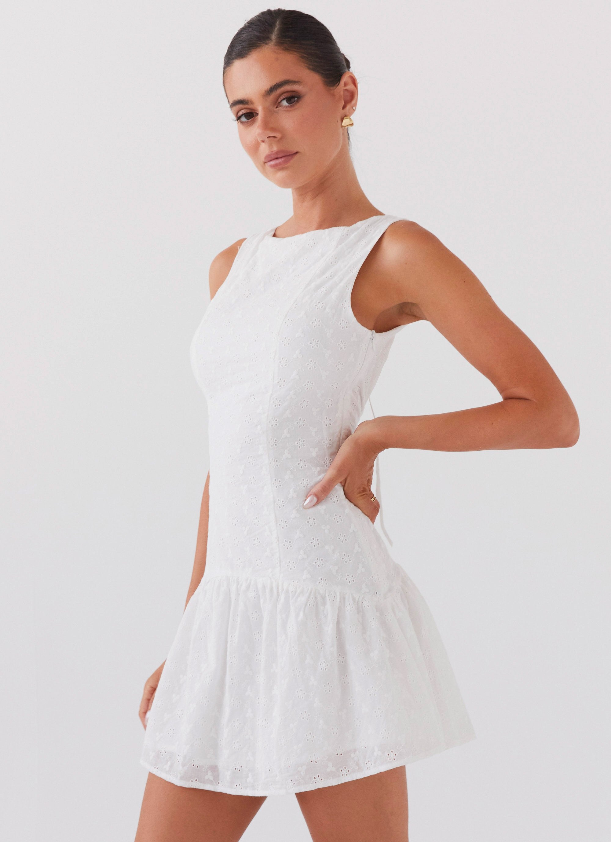 Adyson Broderie Mini Dress - White