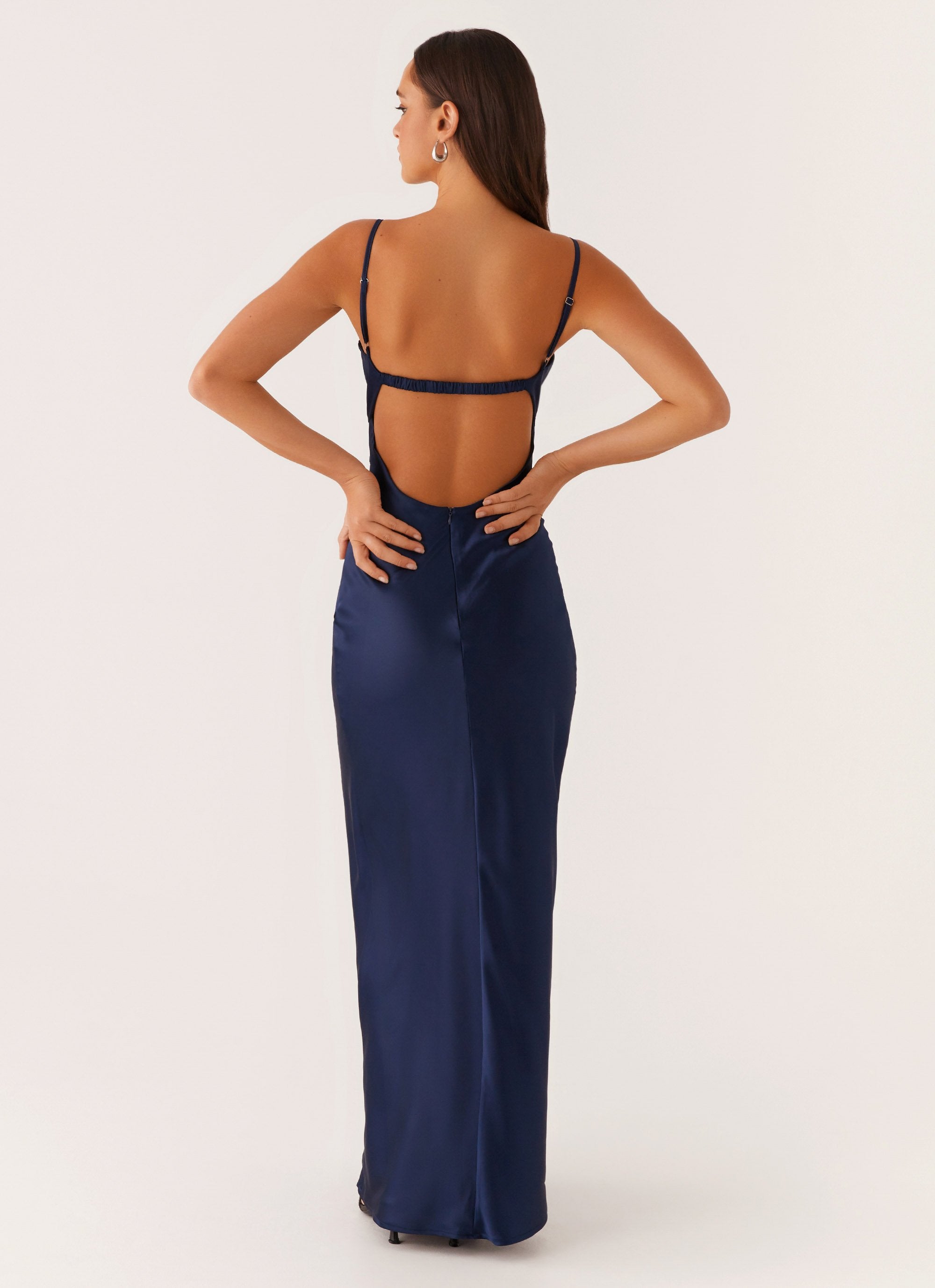 Stormie Satin Maxi Dress - Navy