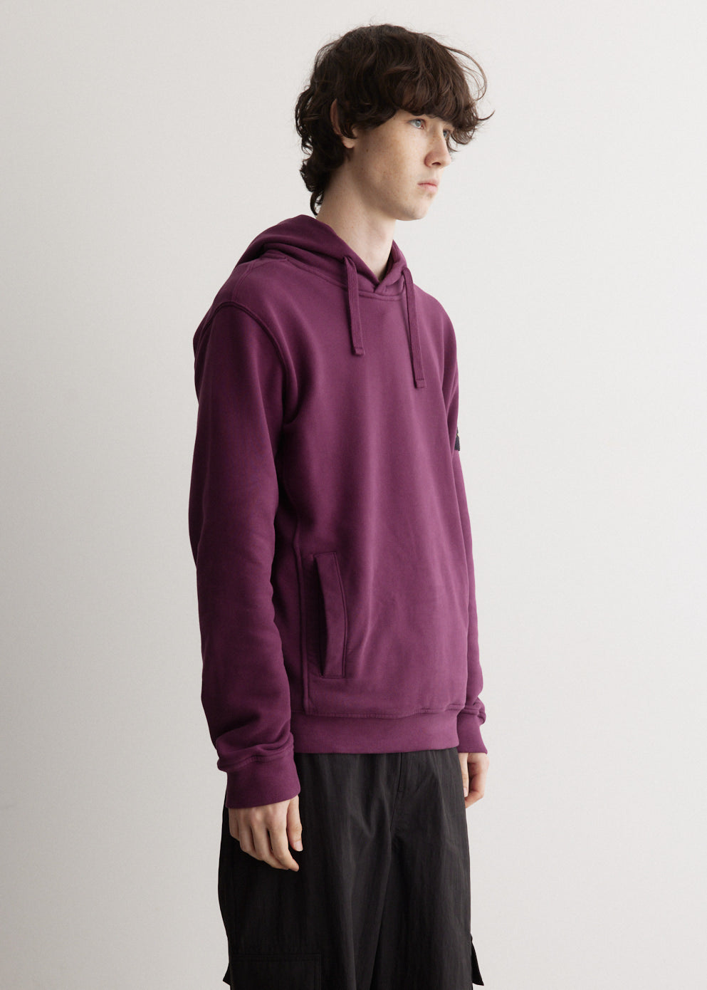 Badge Garment Dyed Hooded Sweatshirt