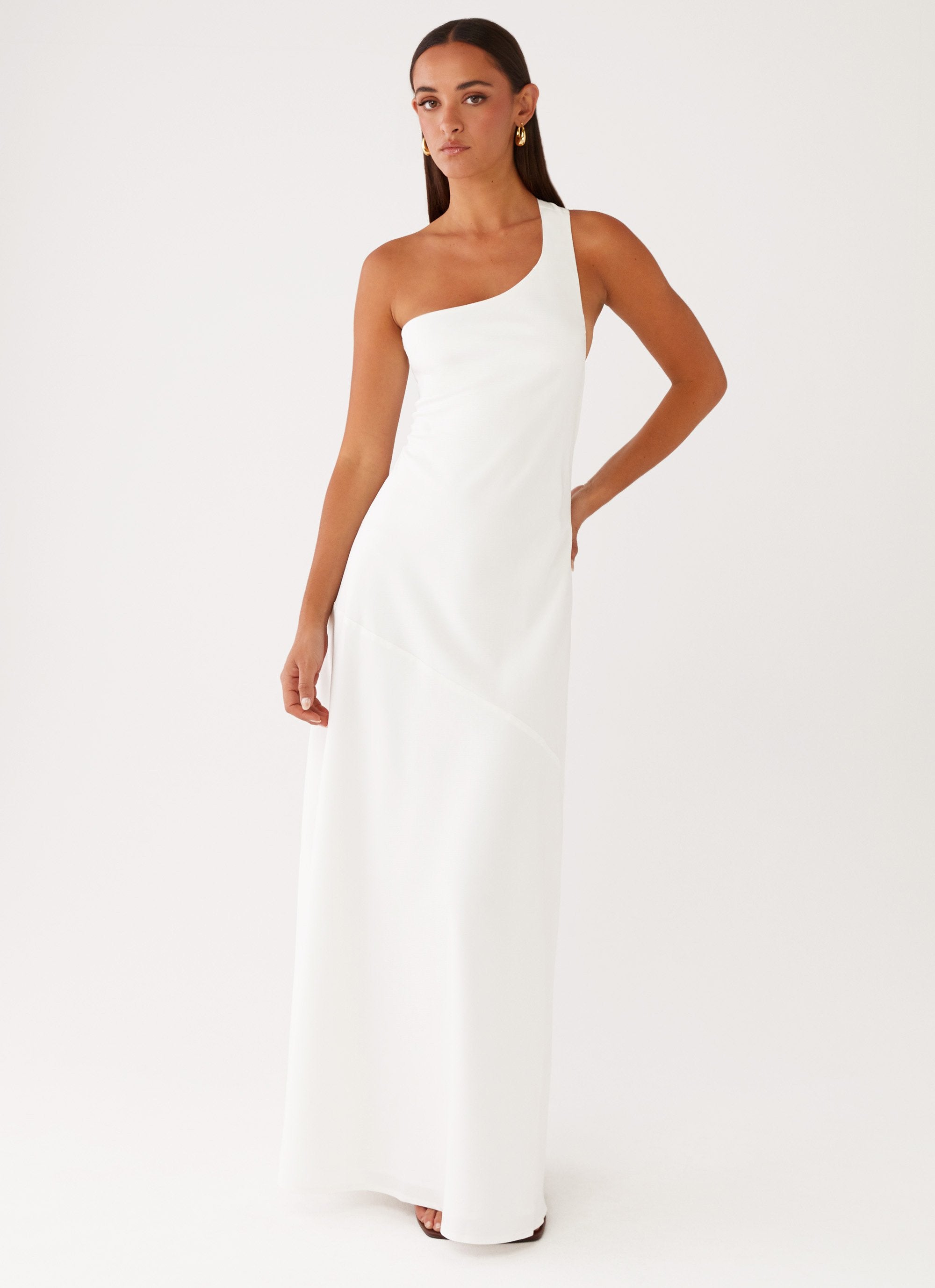 Oaklyn One Shoulder Maxi Dress - Ivory