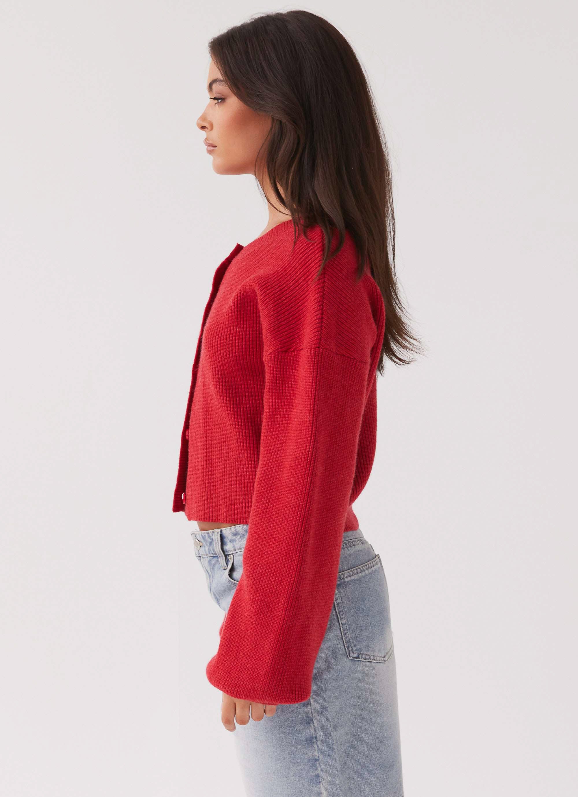 Daphne Knit Cardigan - Cherry