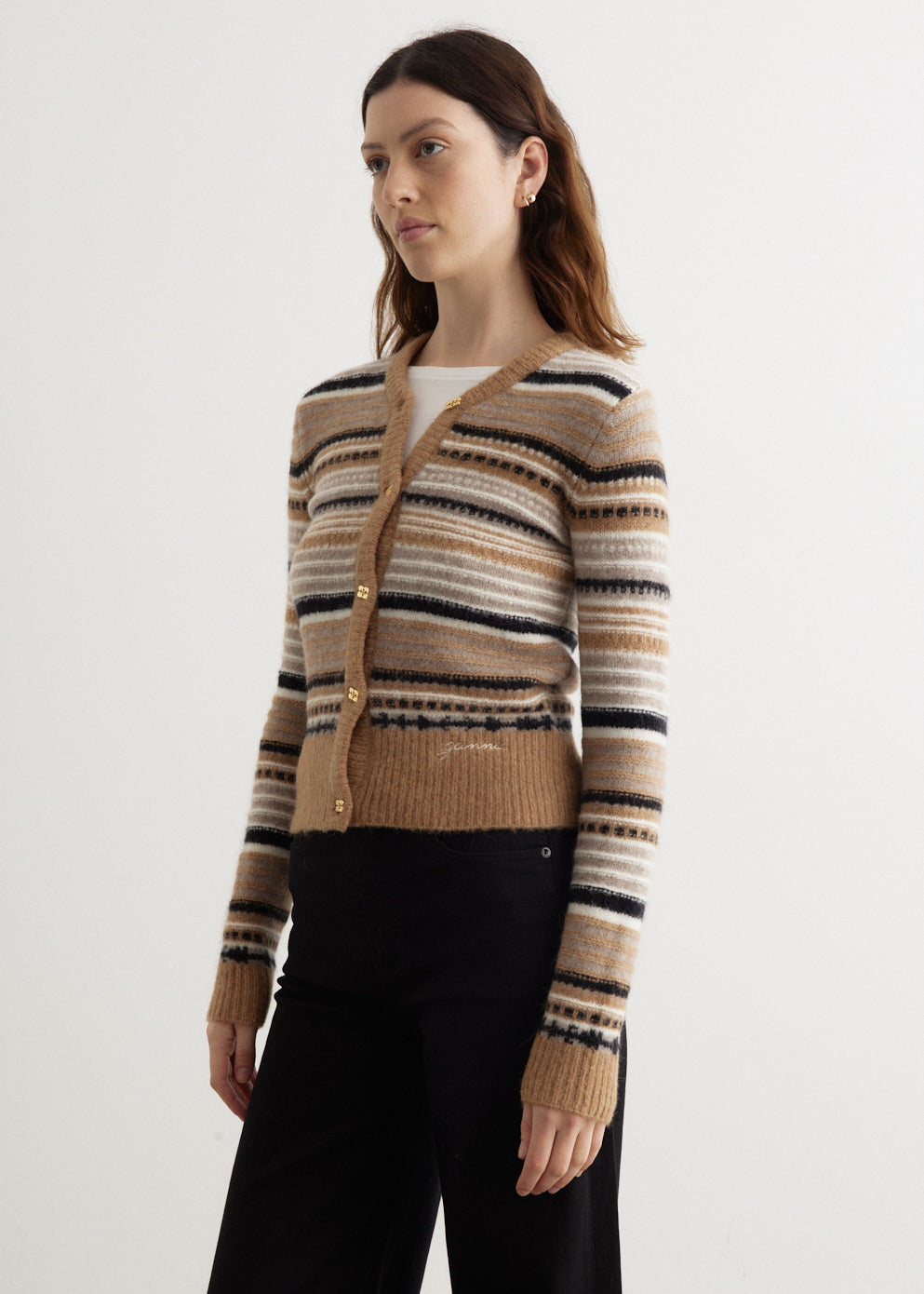 Soft Wool Stripe Cardigan