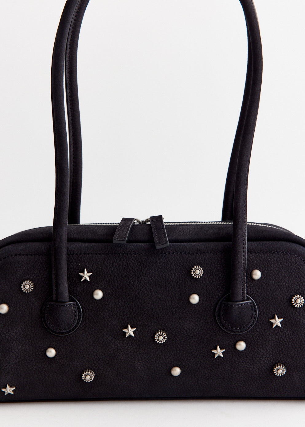 Studded Soft Baguette Bag