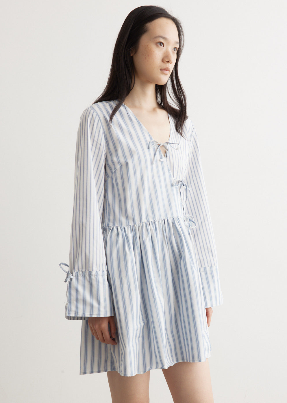 Stripe Mini Wrap Dress