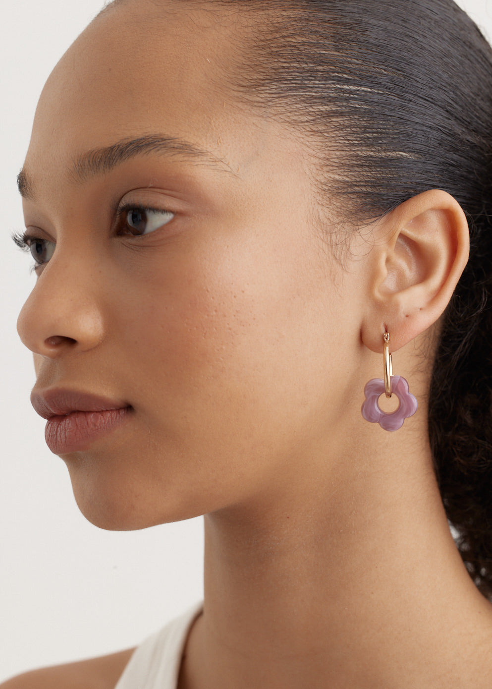 Hoop And Flower Earring