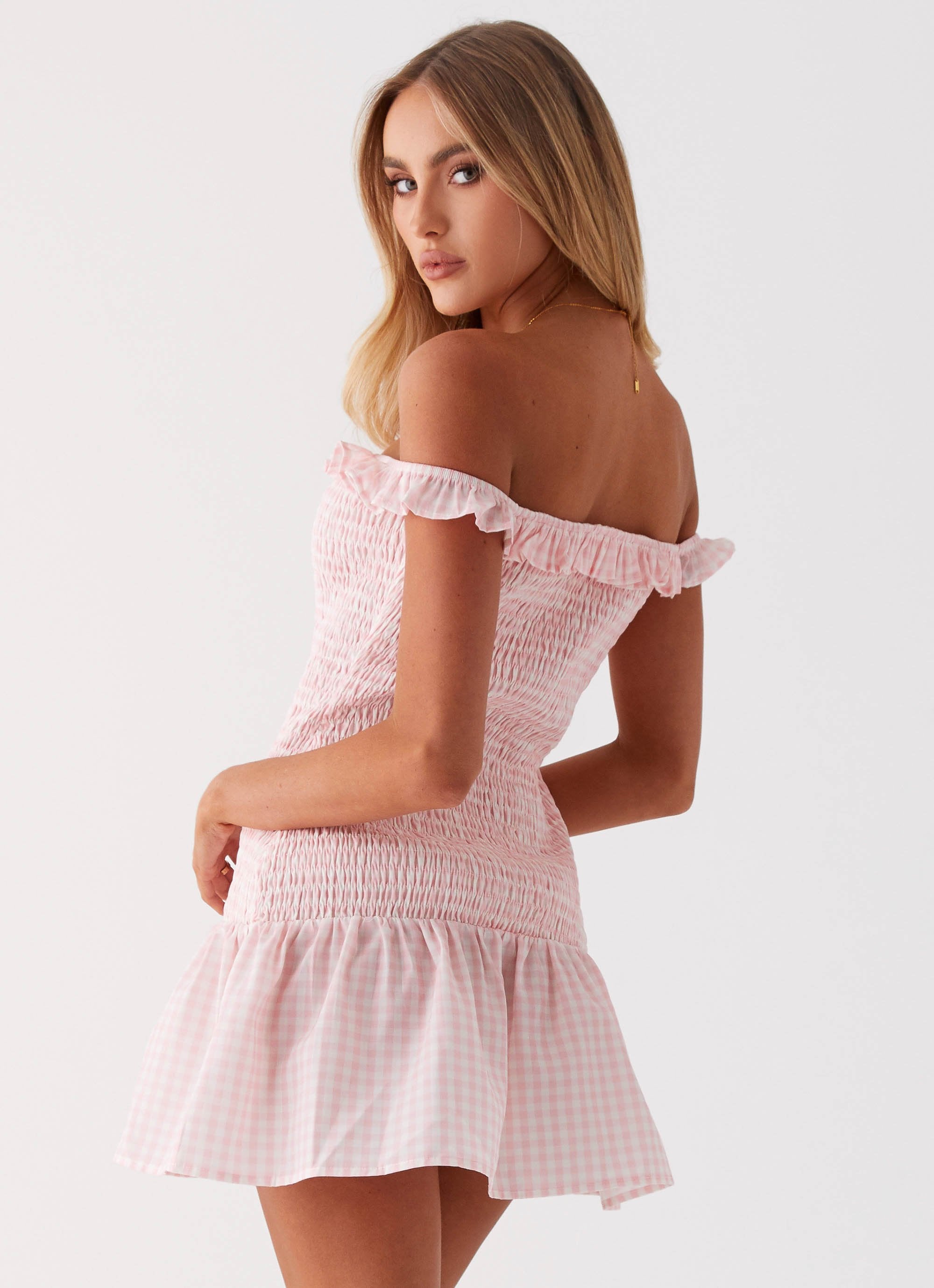 Anica Mini Dress - Pink Gingham