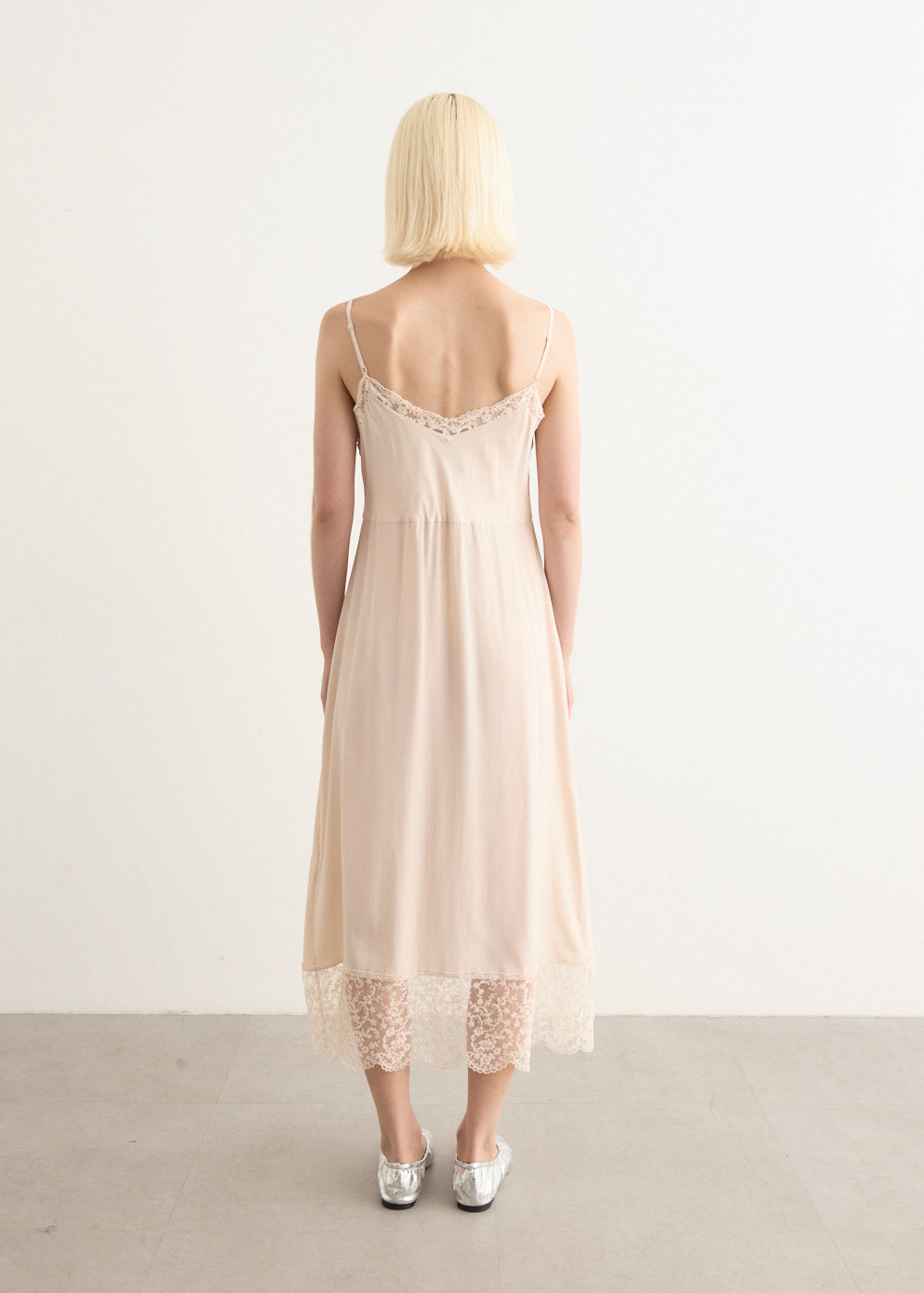 Slip Dress With Deep Lace Trim