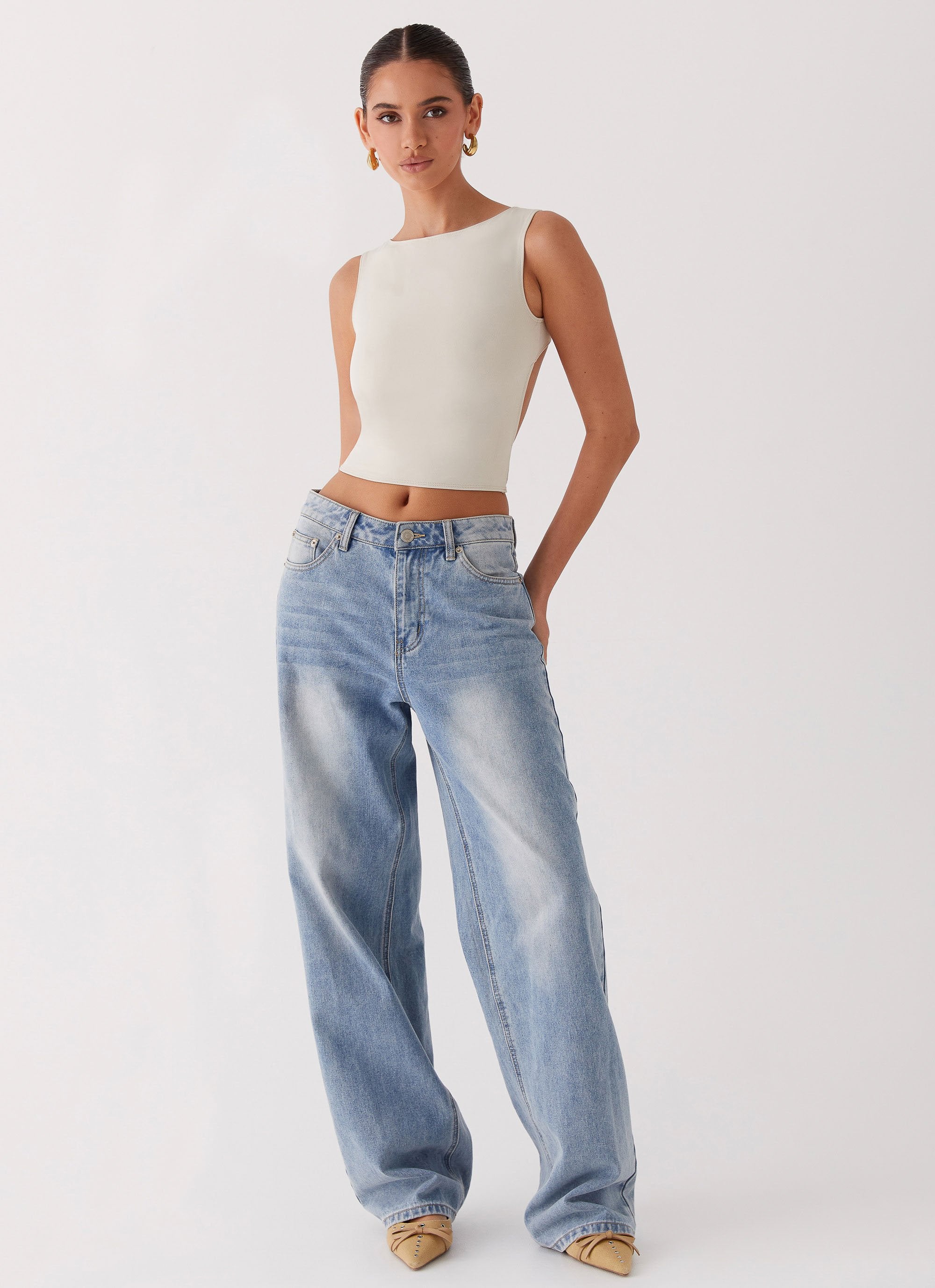 Saskie Crop Top - Ivory