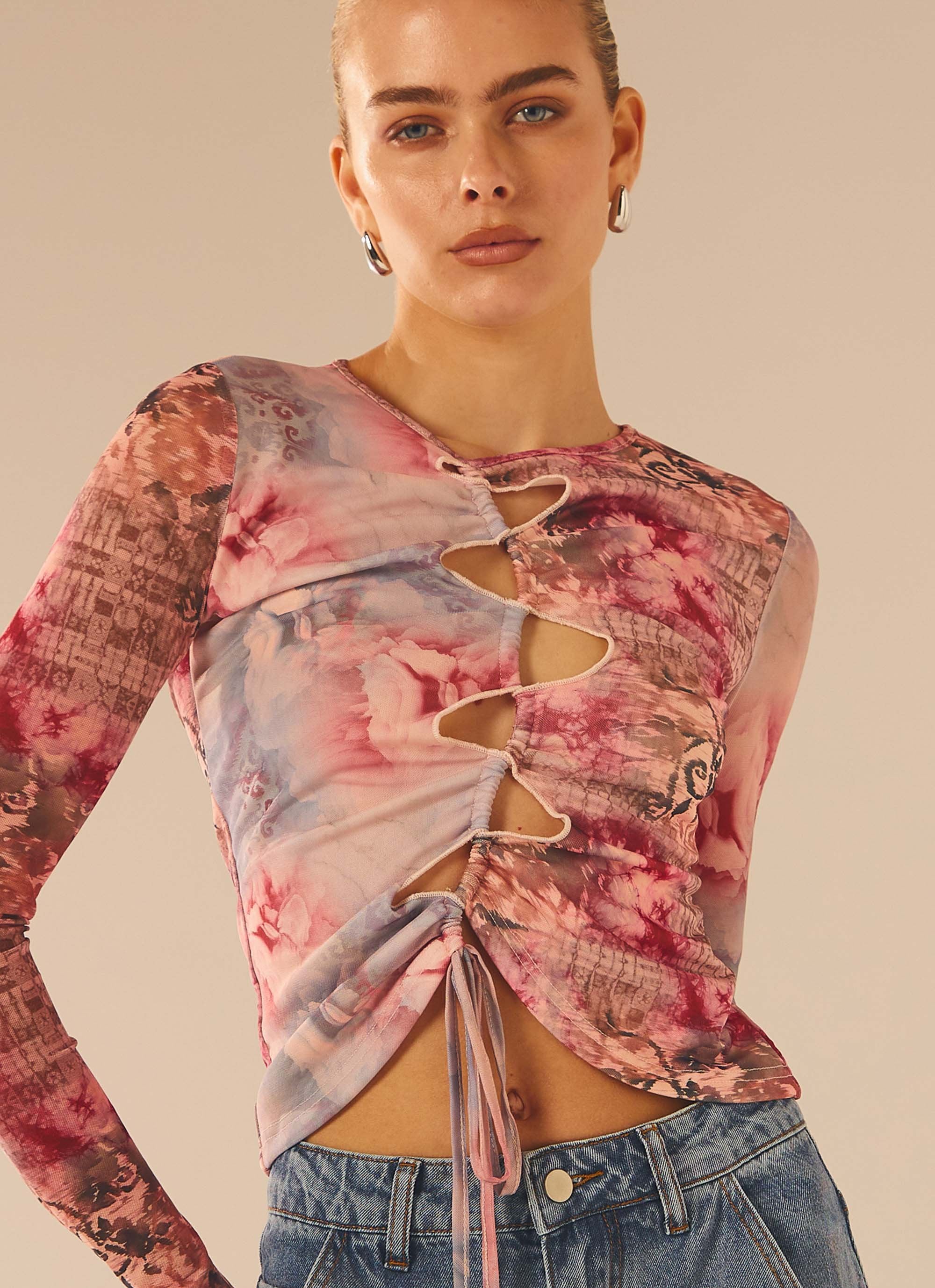 Shut Down Long Sleeve Top - Marbella Floral