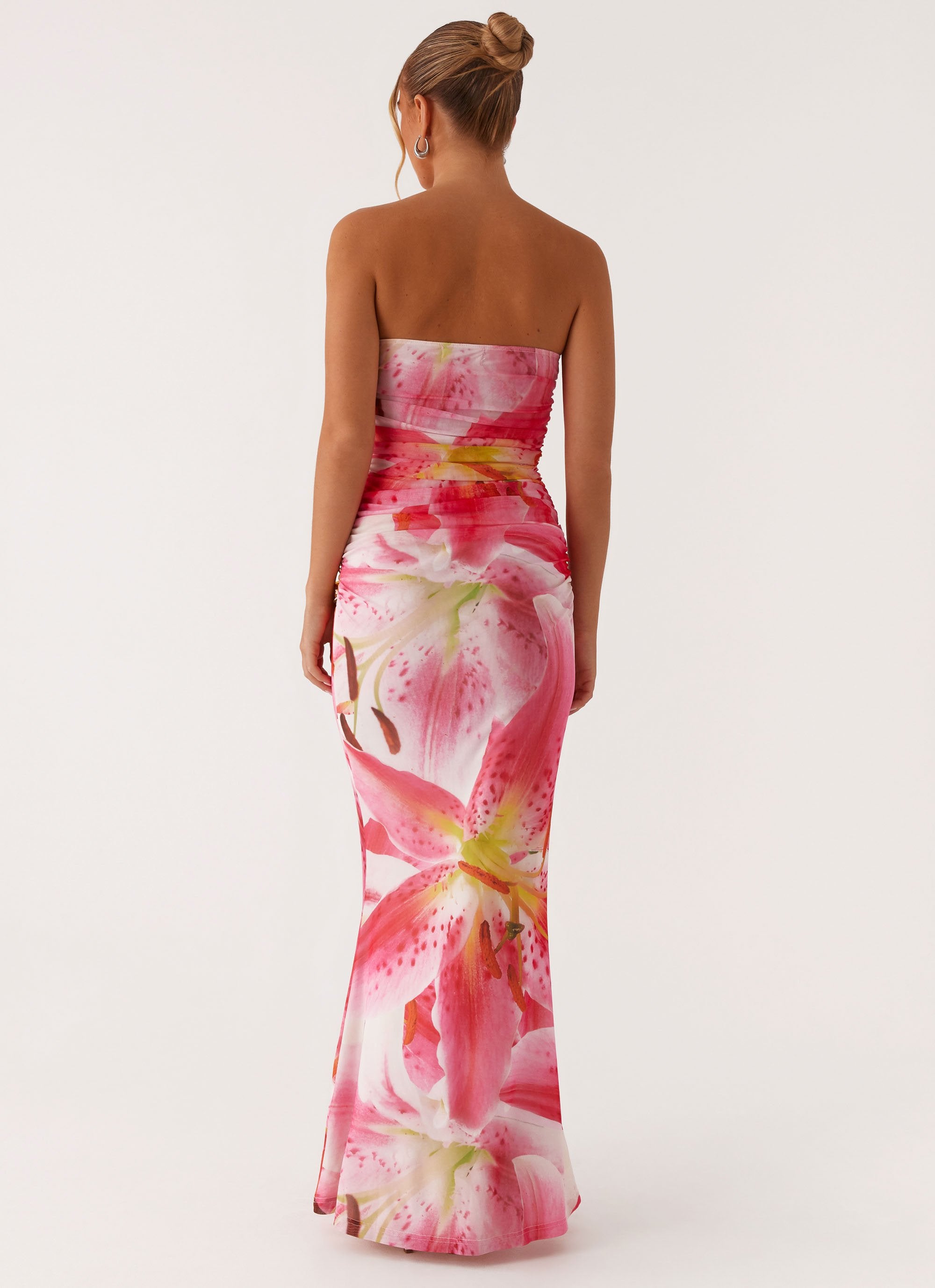 Rudy Maxi Dress - White Pink Lilly