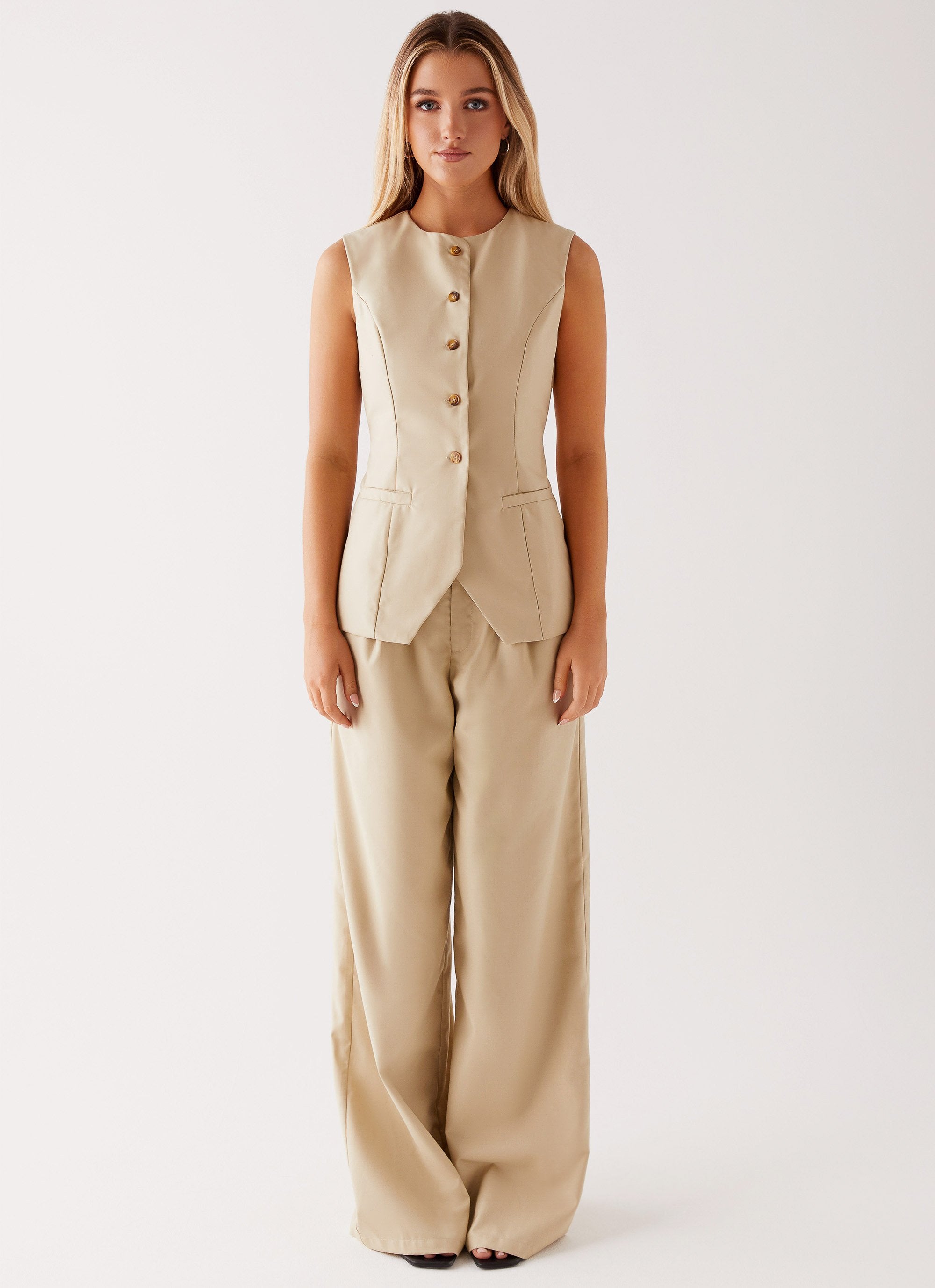 Siena Style Tailored Pants - Beige