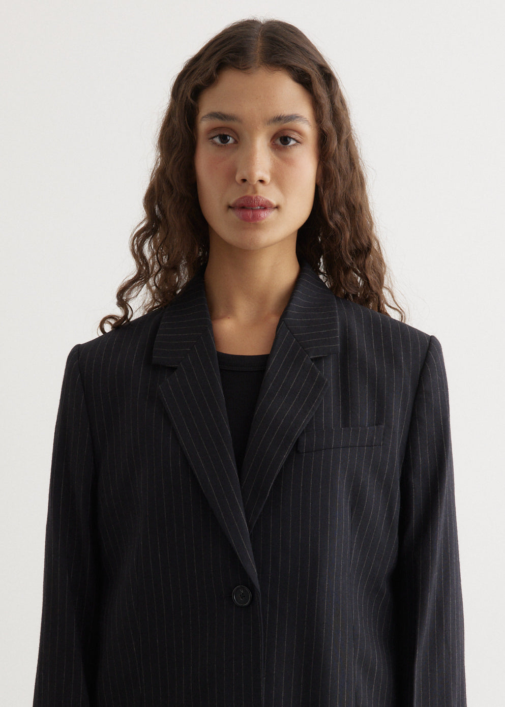 Tailored Pinstriped Suit Jacket