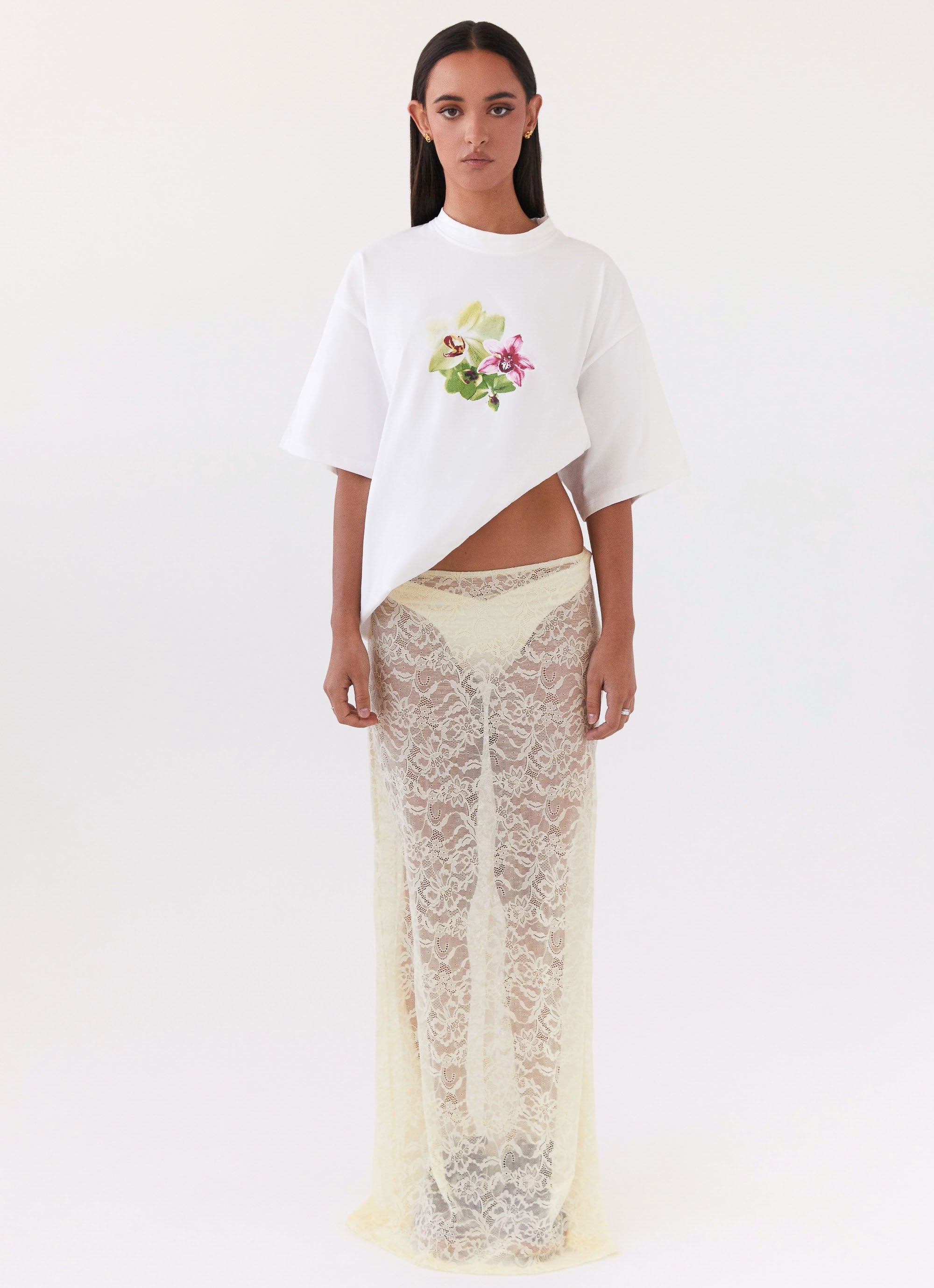 Atoir Lace Maxi Skirt - Yellow