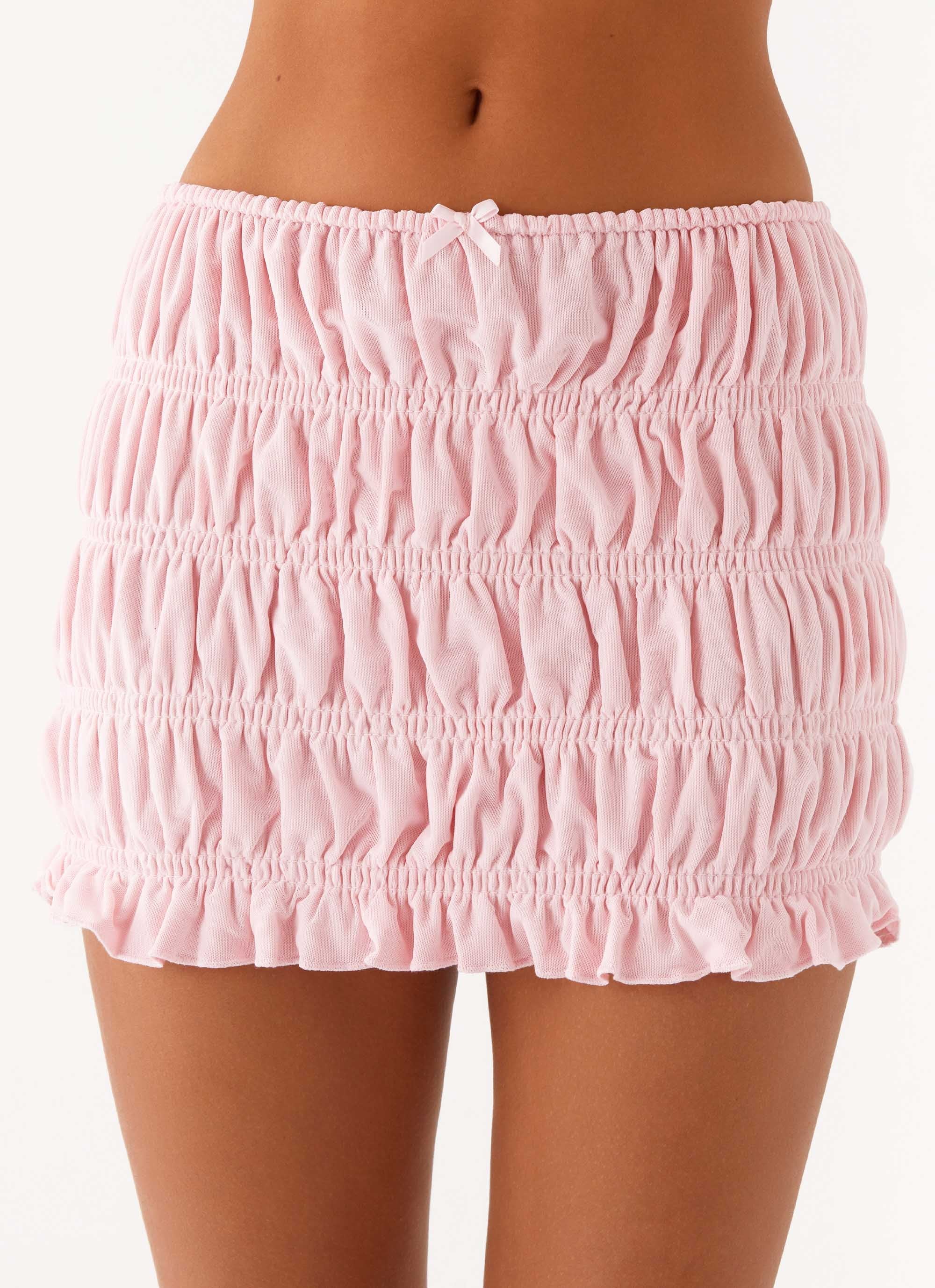 Off by Heart Shirred Skirt - Blush