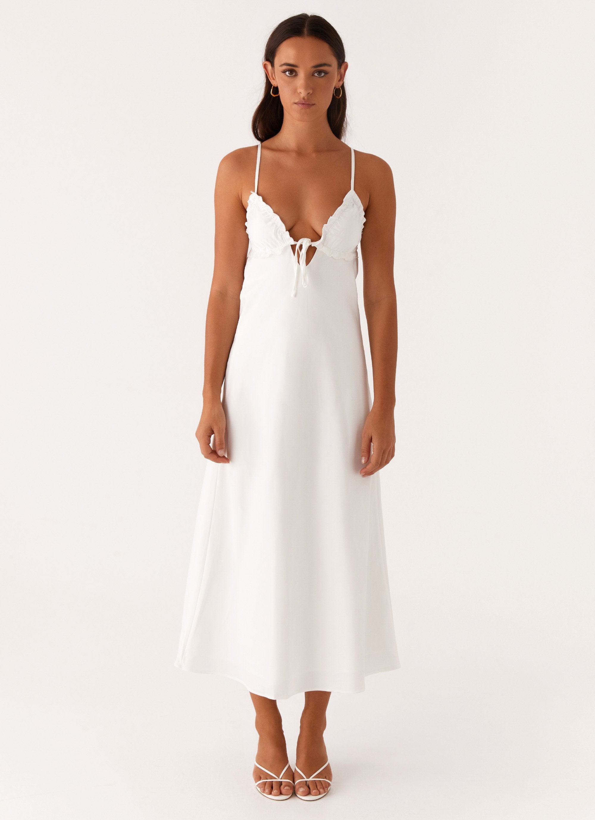 Take Note Midi Dress - White