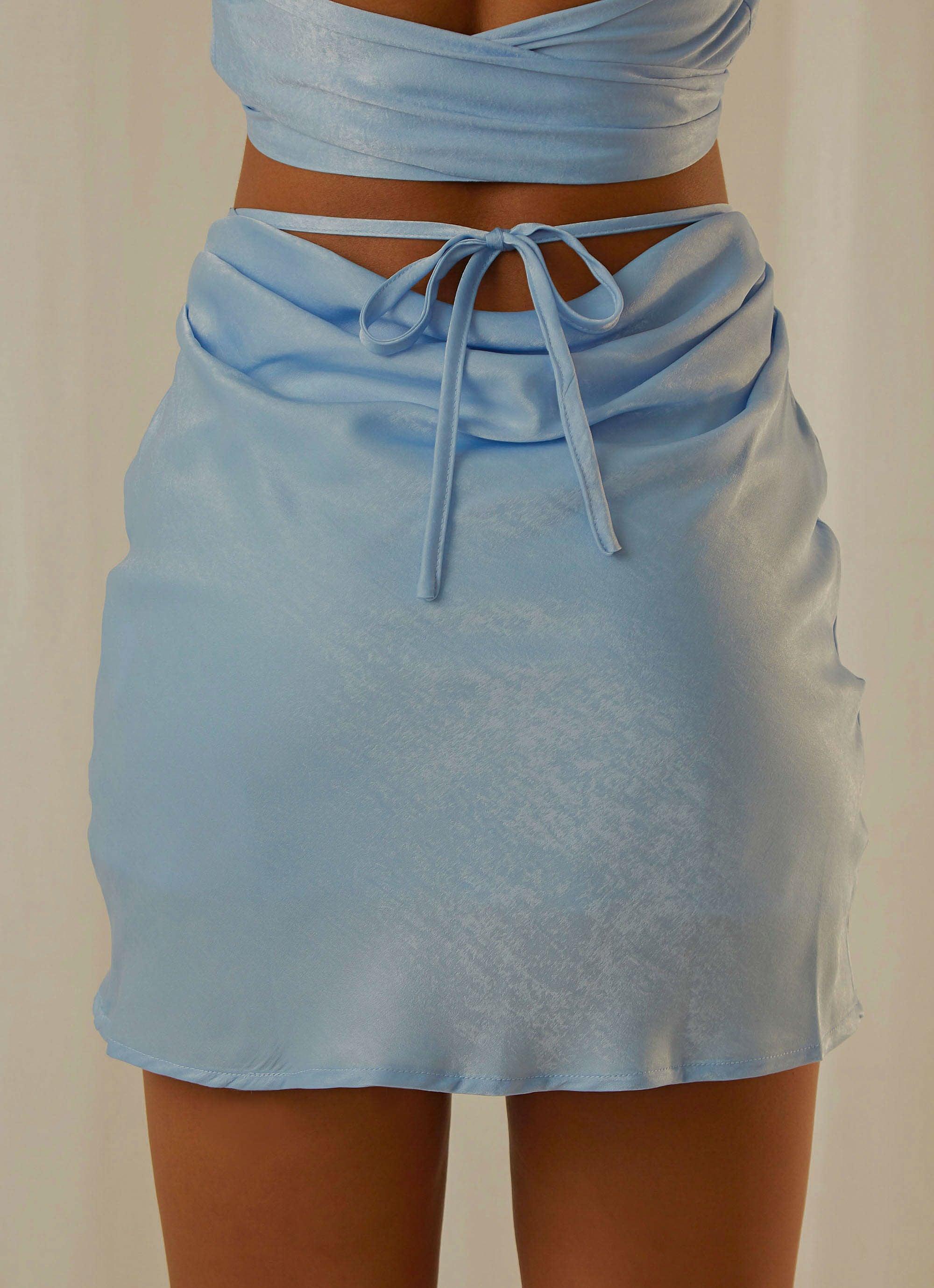 Weekend Plans Mini Skirt - Sky