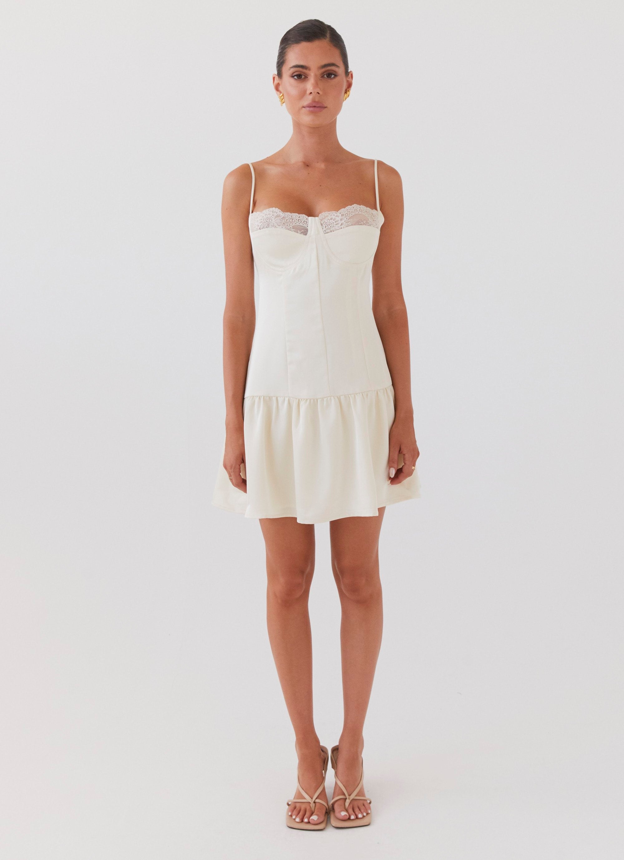 Take A Chance Bustier Mini Dress - Ivory