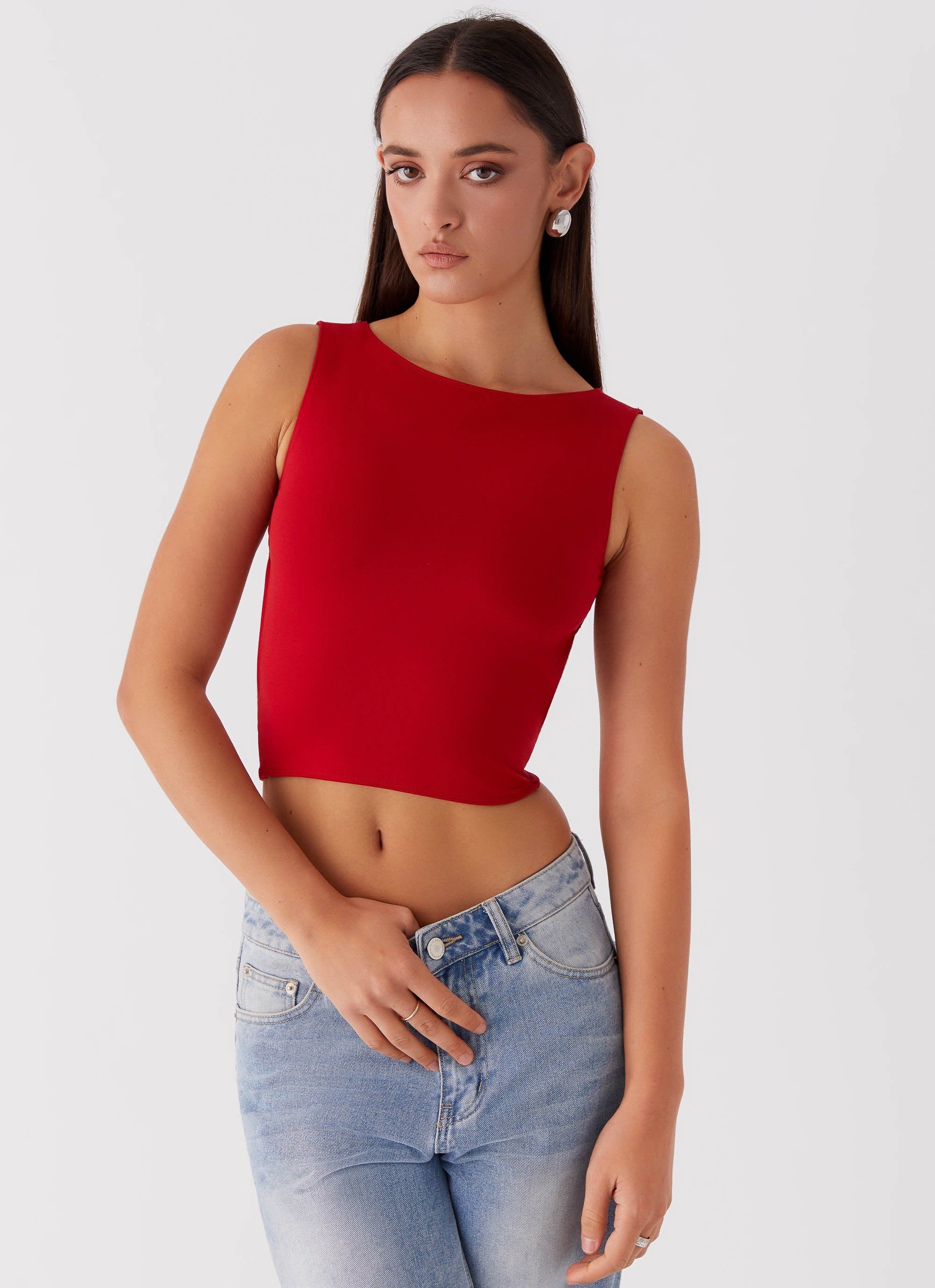 Saskie Tie Top - Ruby Red