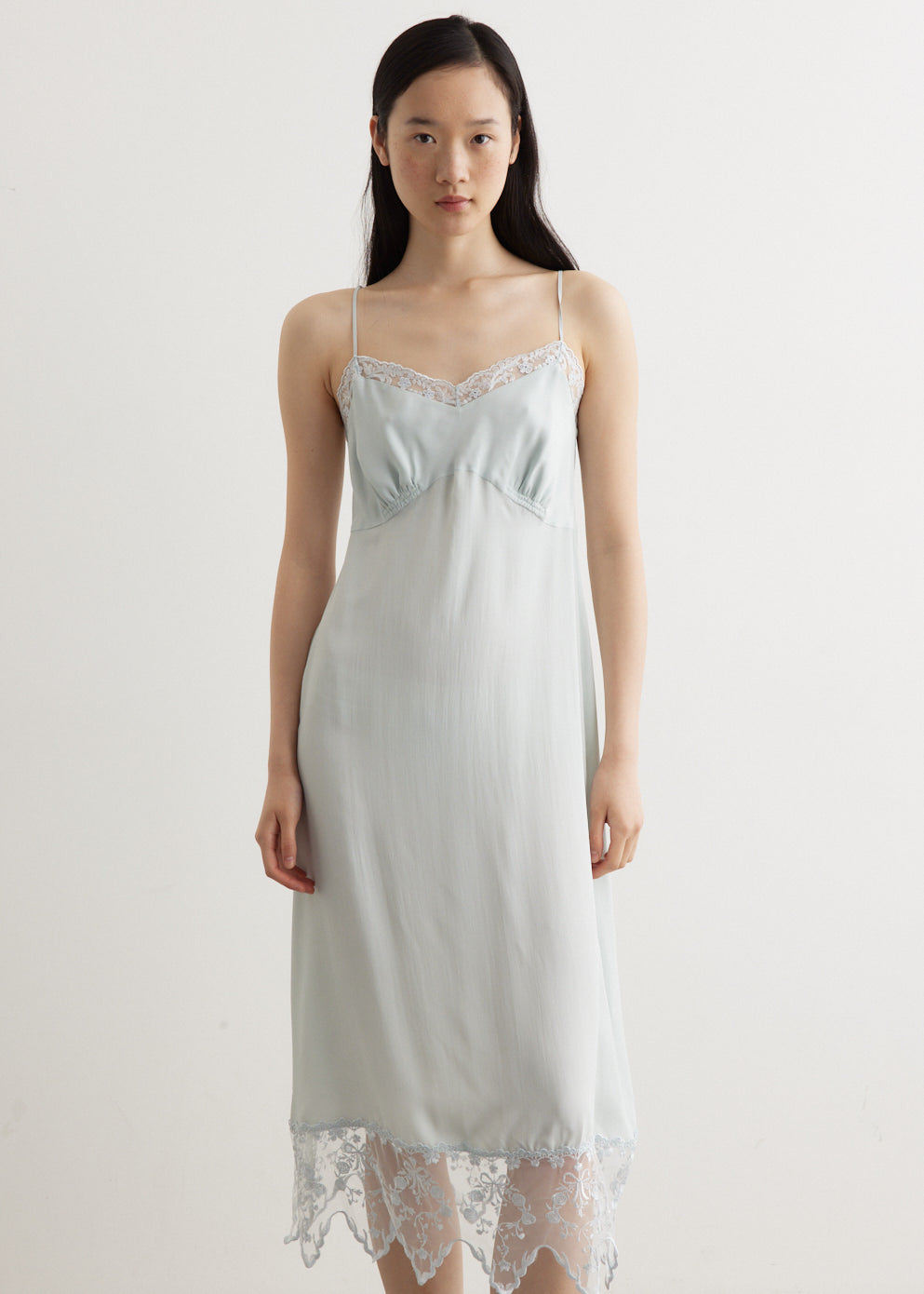 Slip Dress With Lace Trim