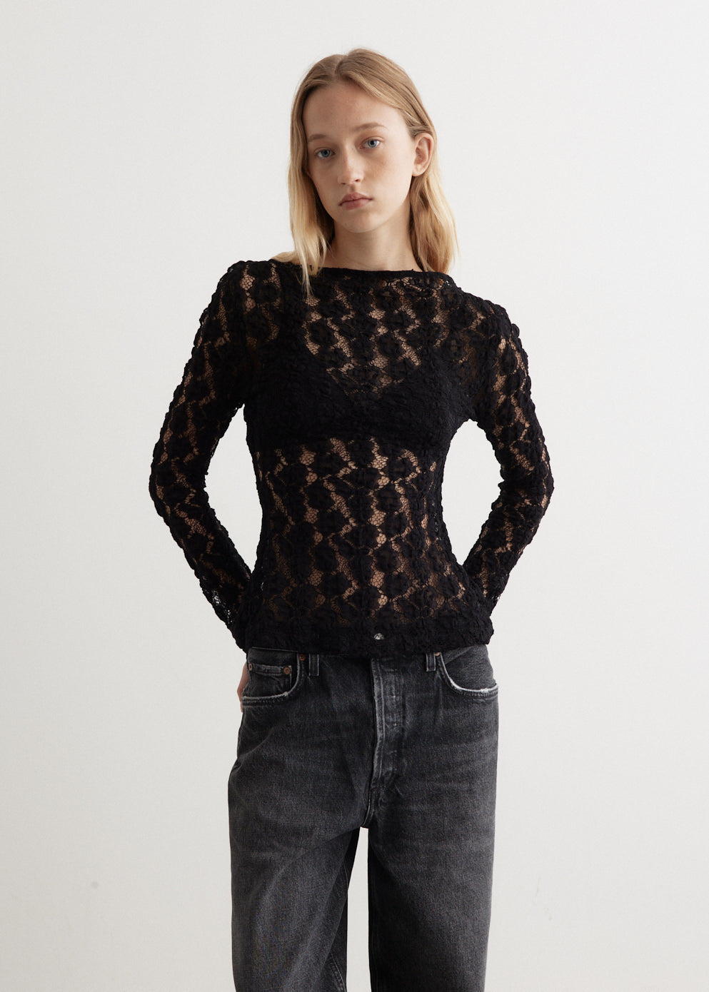 Lace Boat Neck Top