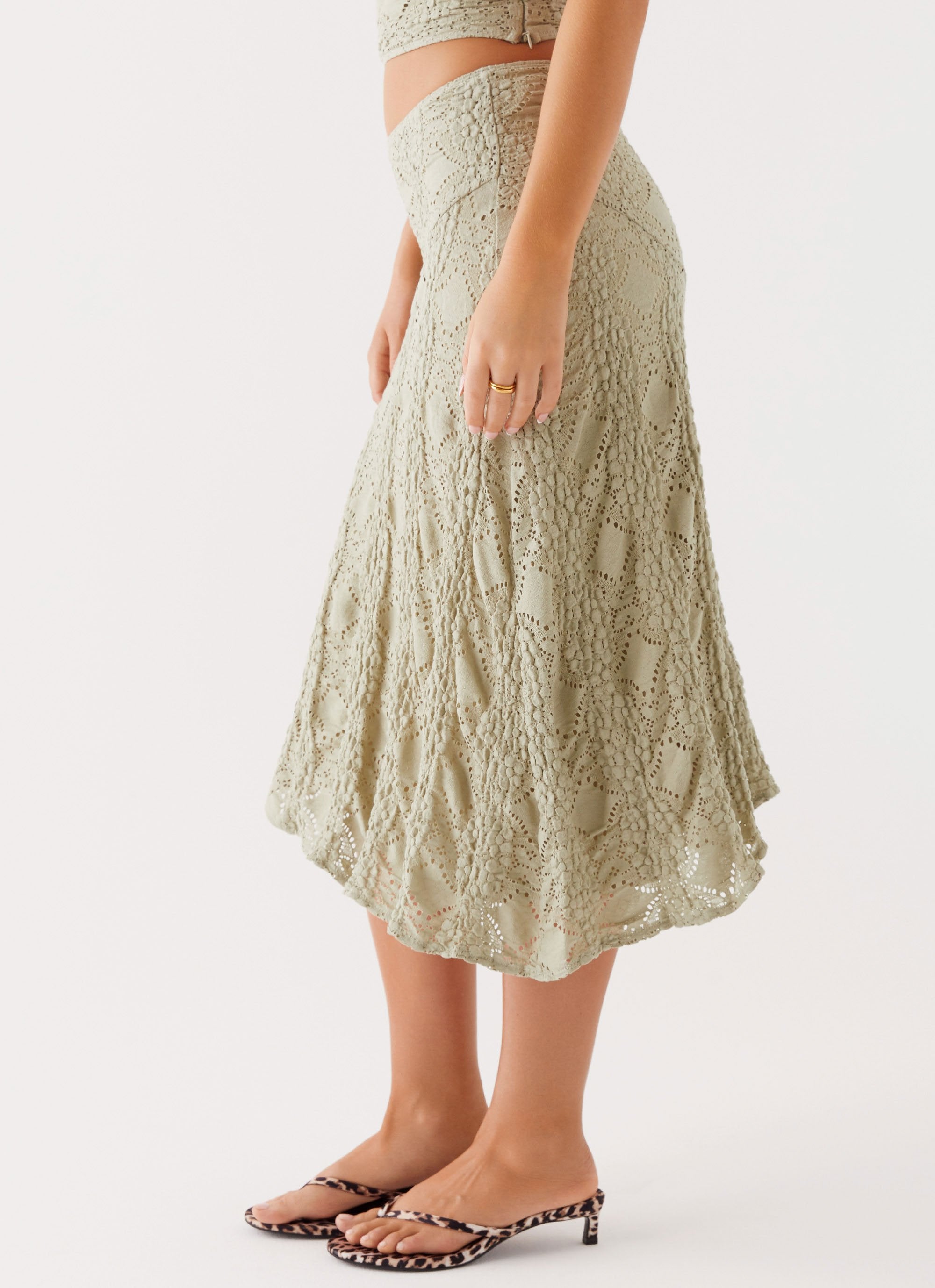 Diamond Sky Midi Skirt - Sage