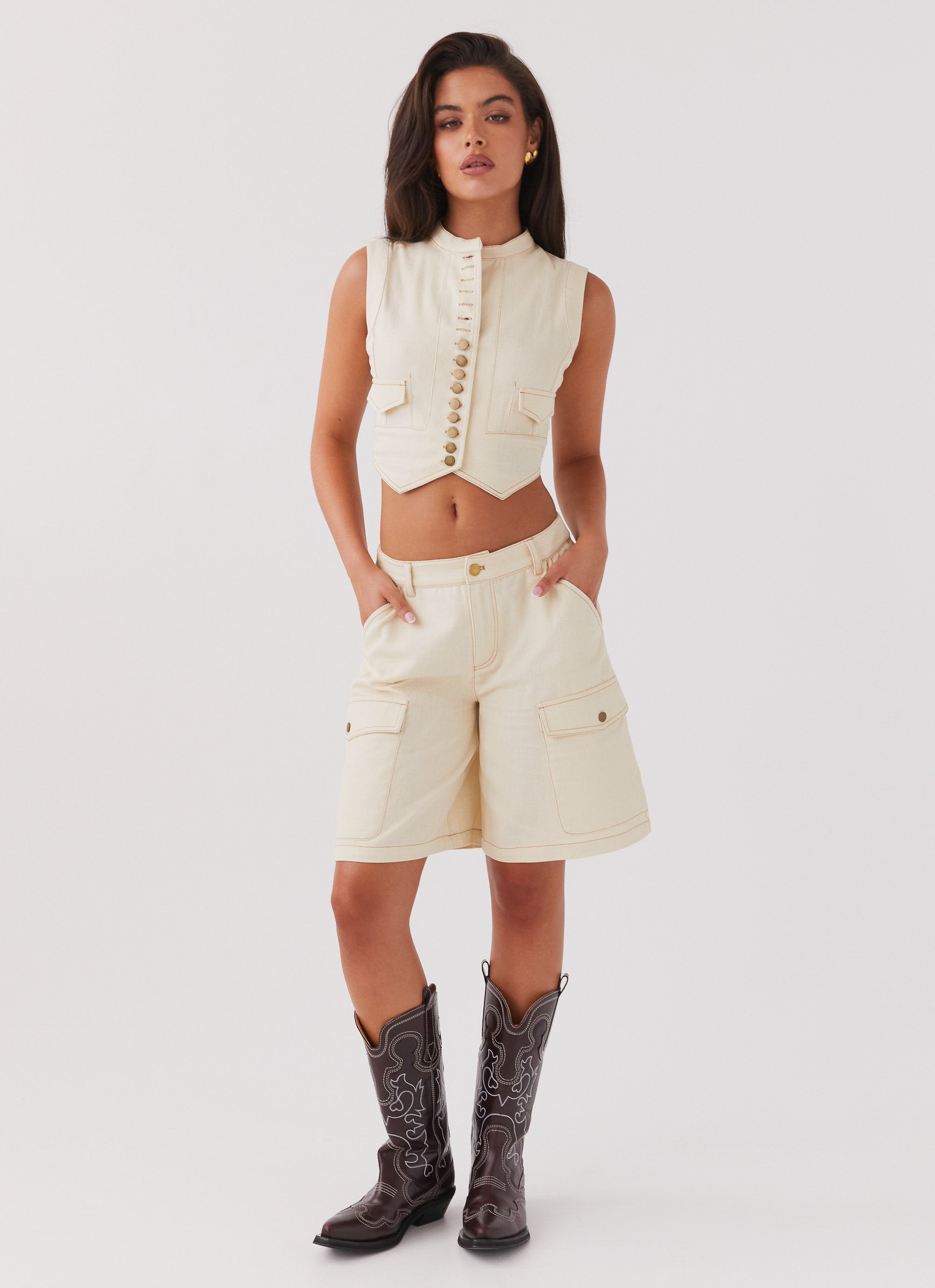 Edina Cargo Jorts - Antique