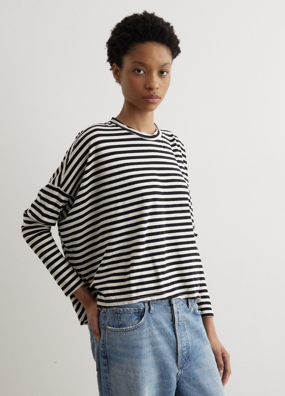 Stripe Circle Long Sleeve T-Shirt